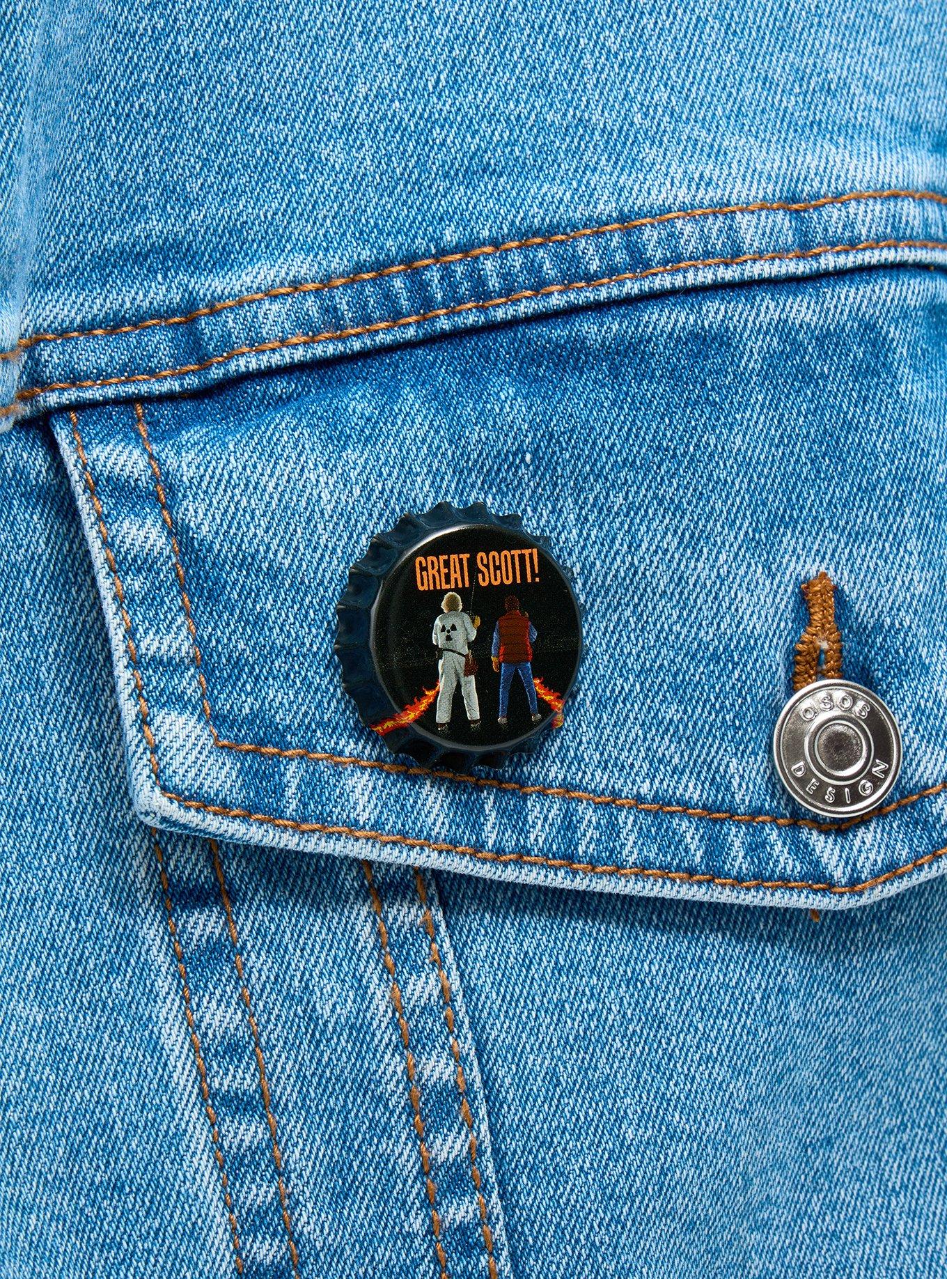Back to the Future Great Scott Bottle Cap Button Pin