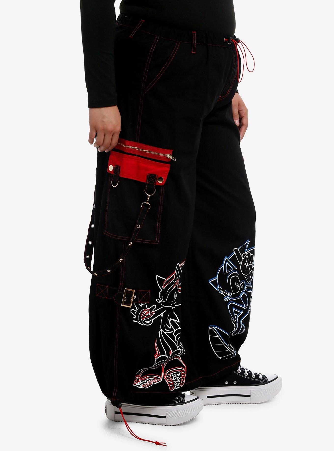 Sonic The Hedgehog Shadow & Sonic Split Cargo Pants Plus Size, MULTI, alternate