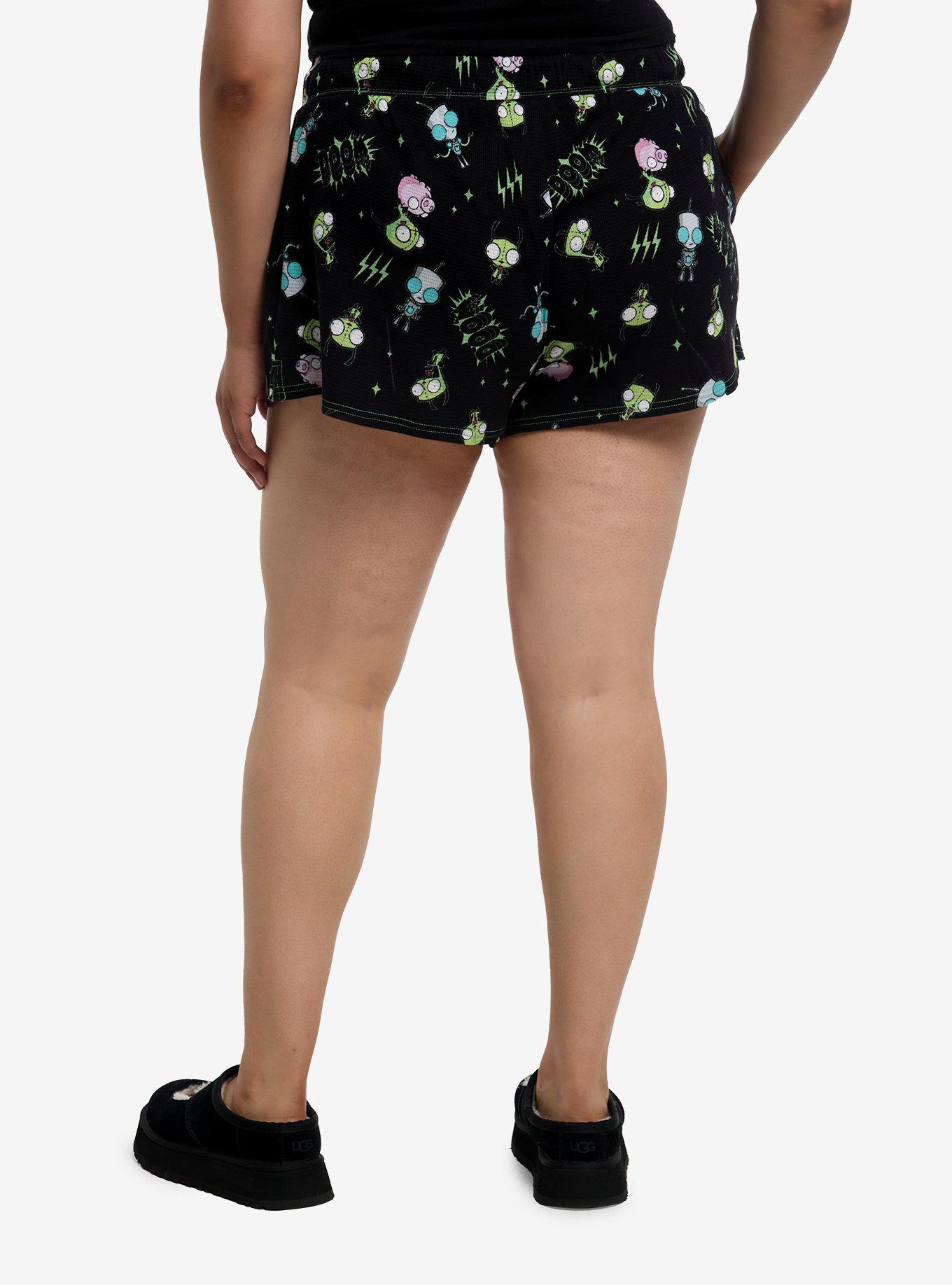 Invader Zim Allover Print Girls Lounge Shorts Plus Size, , hi-res