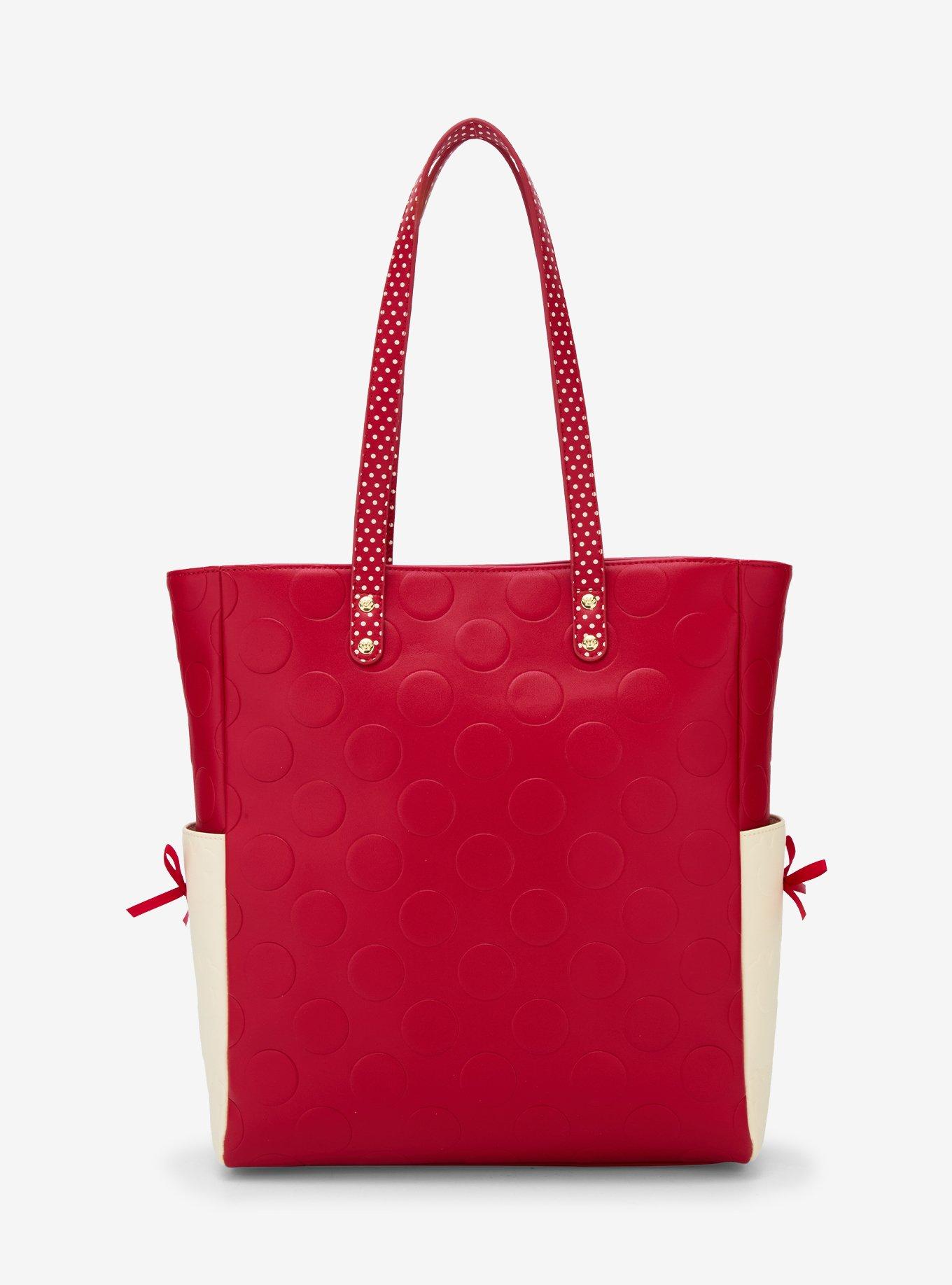 Loungefly Disney Minnie Mouse Red Lace Polka Dot Tote Bag, , alternate - view 3