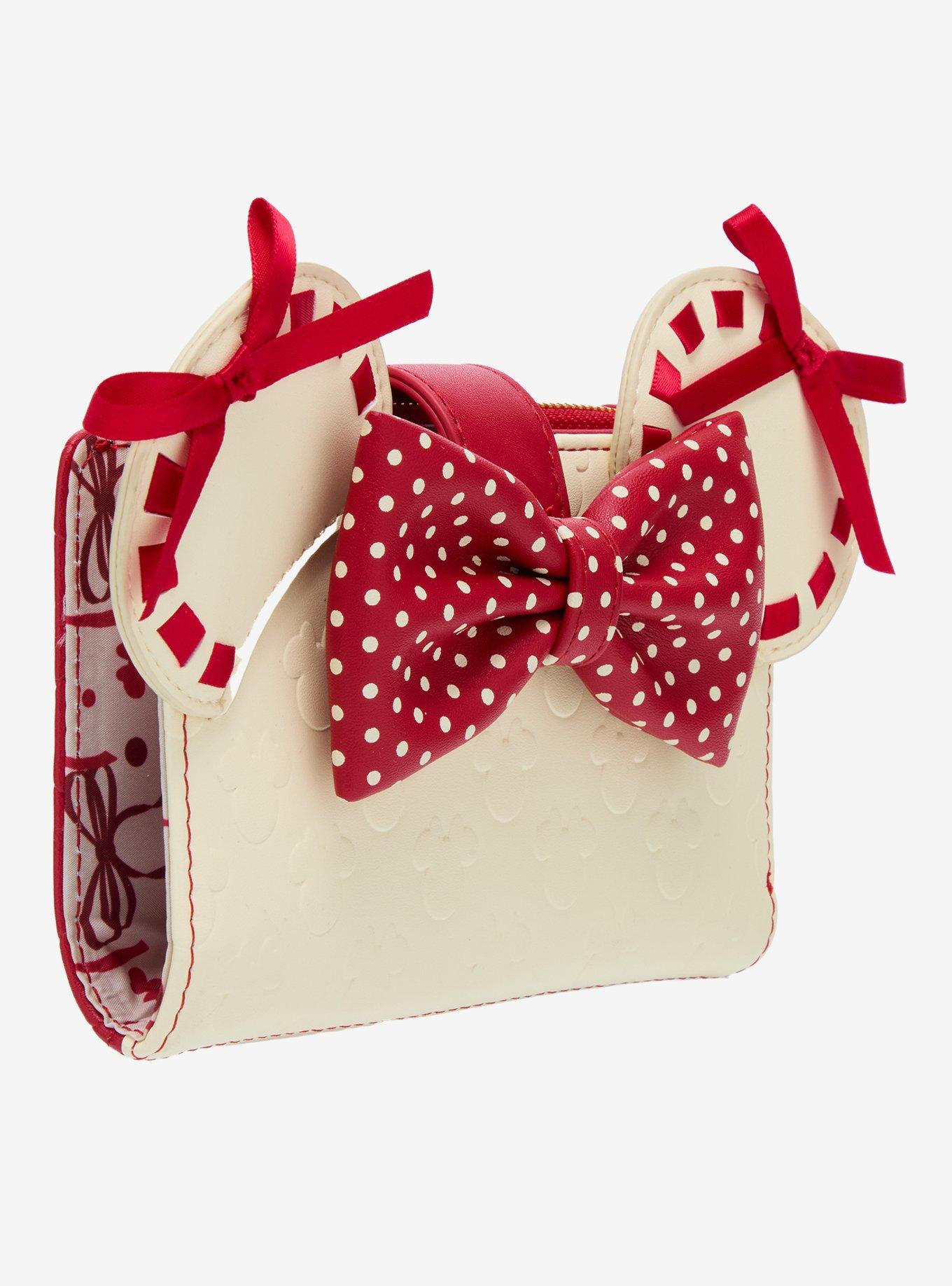 Loungefly Disney Minnie Mouse Red   Polka Dot Bow Flap Wallet, , hi-res