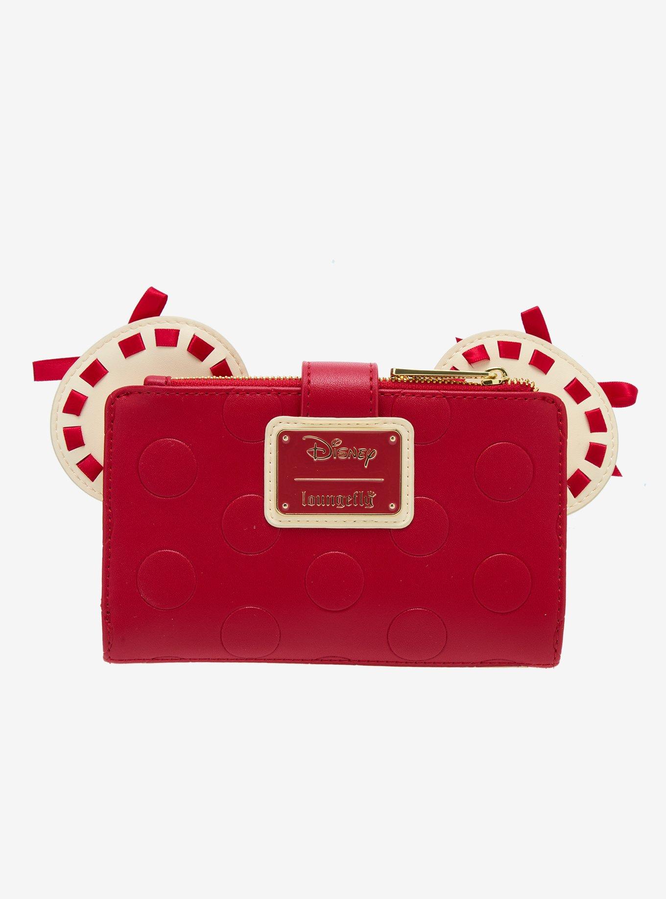 Loungefly Disney Minnie Mouse Red   Polka Dot Bow Flap Wallet, , alternate - view 3