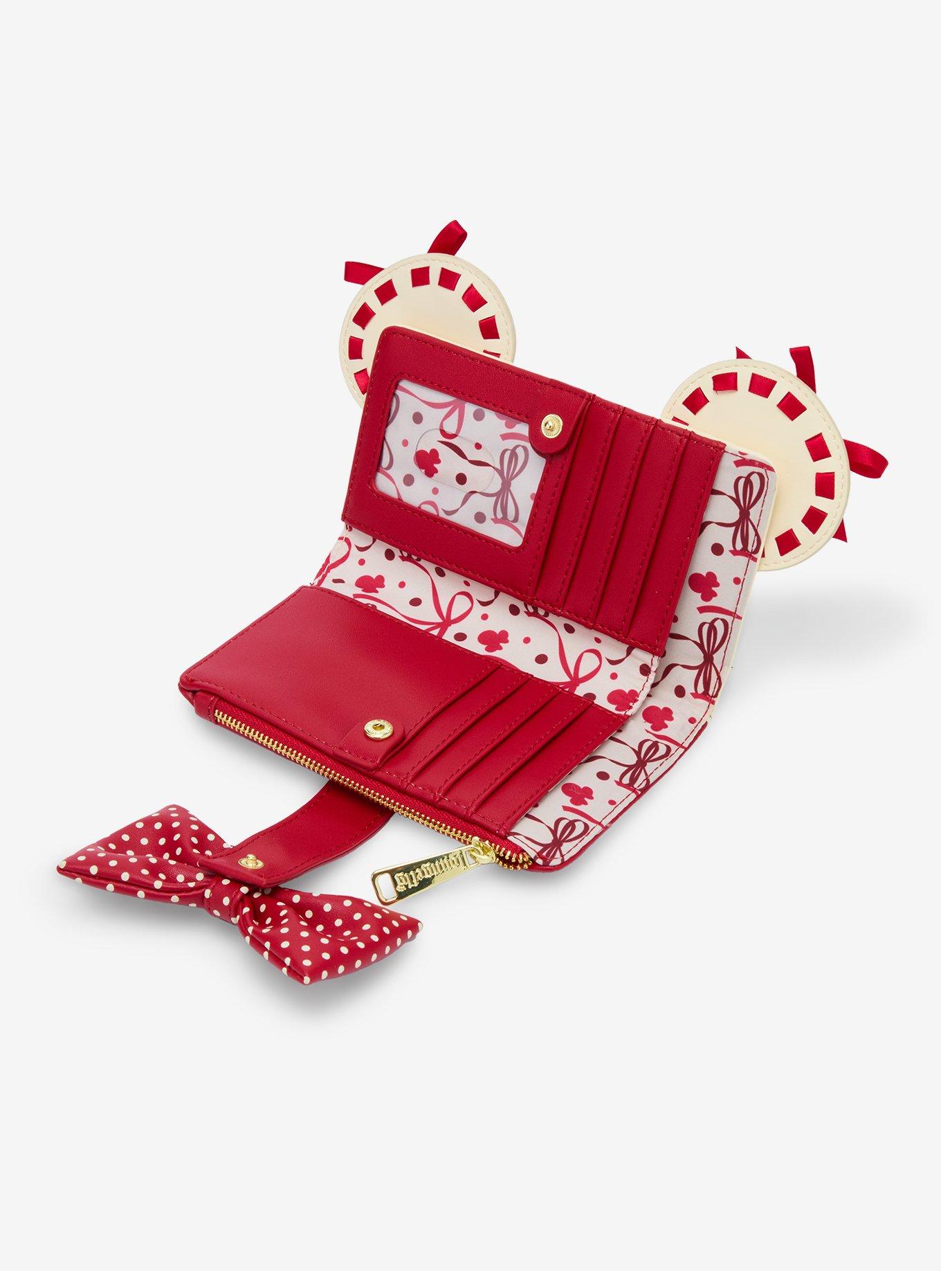 Loungefly Disney Minnie Mouse Red   Polka Dot Bow Flap Wallet, , alternate - view 4