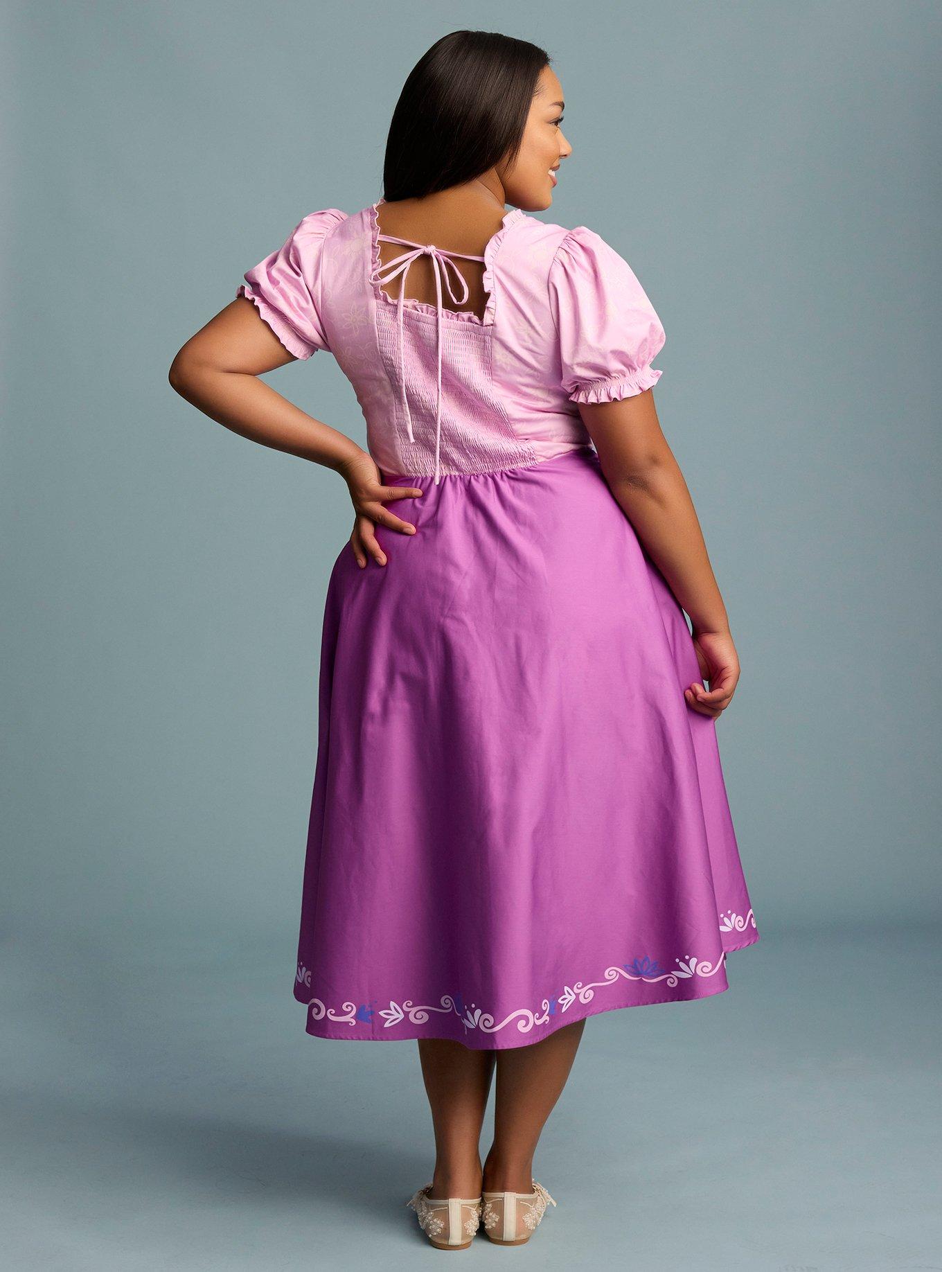 Her Universe Disney Tangled Rapunzel Puff Sleeve Dress Plus Size Her Universe Exclusive, PURPLE, alternate