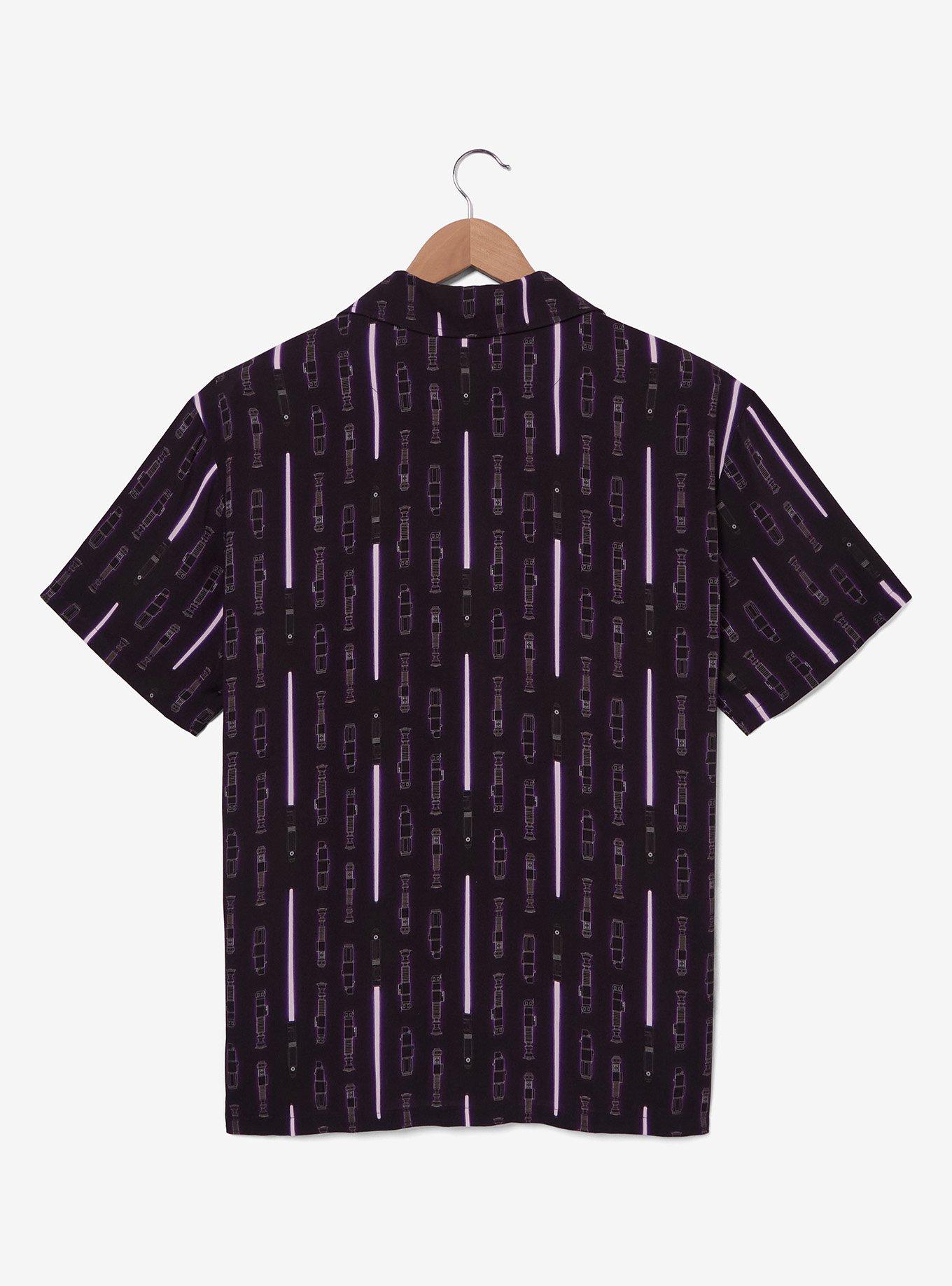 Star Wars Mace Windu Lightsaber Allover Print Woven Shirt — BoxLunch Exclusive, , hi-res