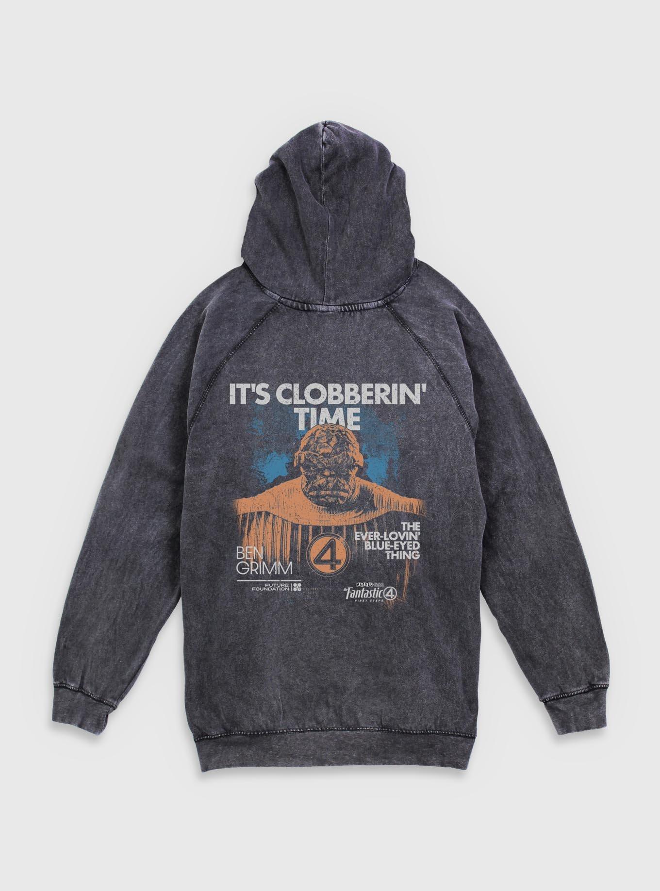 Marvel The Fantastic Four: First Steps The Thing Clobberin Mineral Wash Hoodie BoxLunch Exclusive, , hi-res