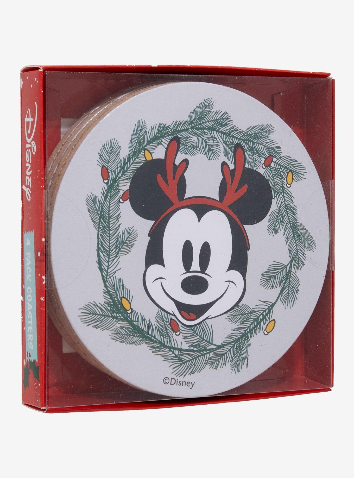 Disney Mickey & Friends Holiday Wreath Coaster Set, , alternate