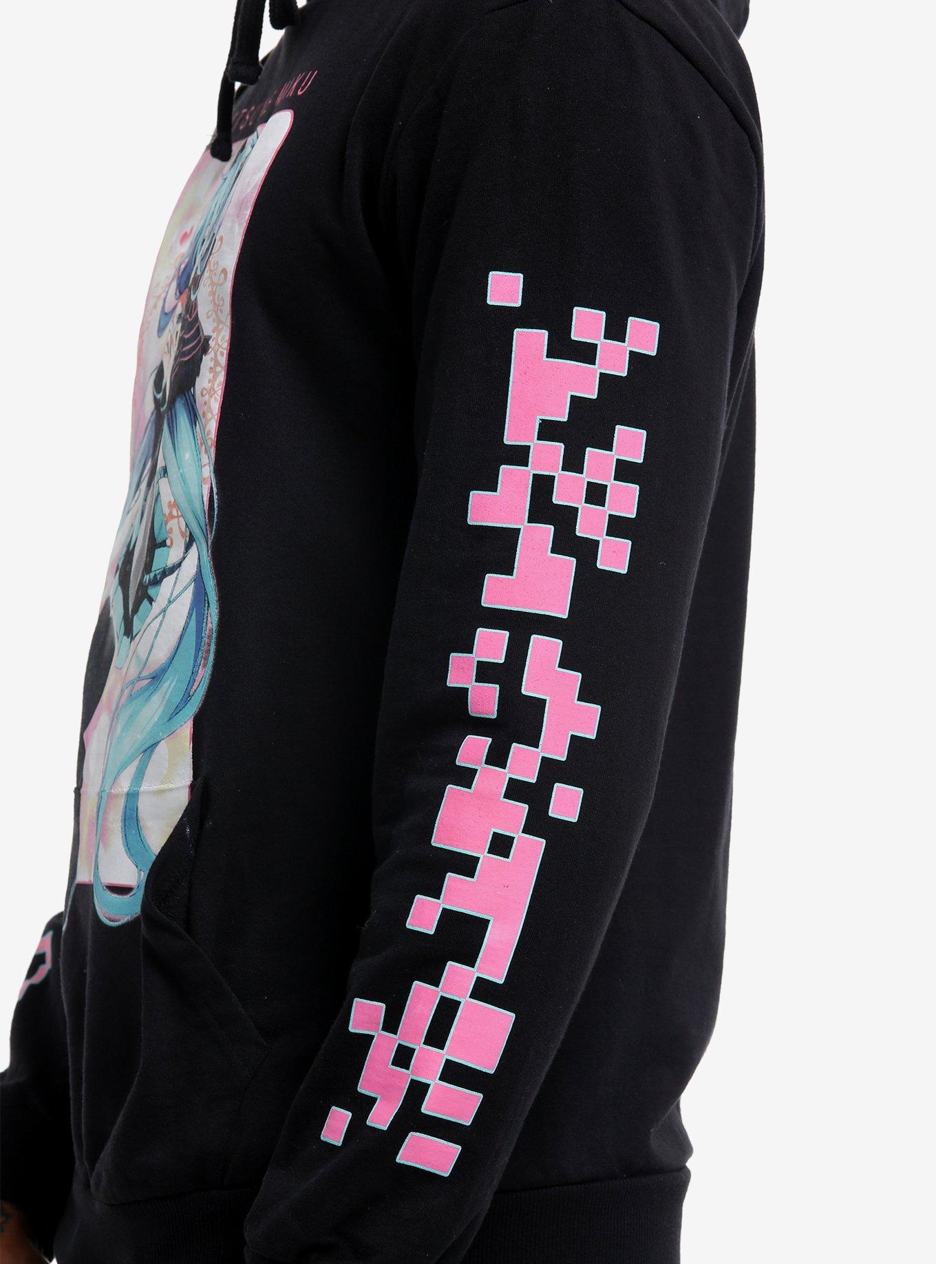 Hatsune Miku Winter Outfit Hoodie, BLACK, alternate