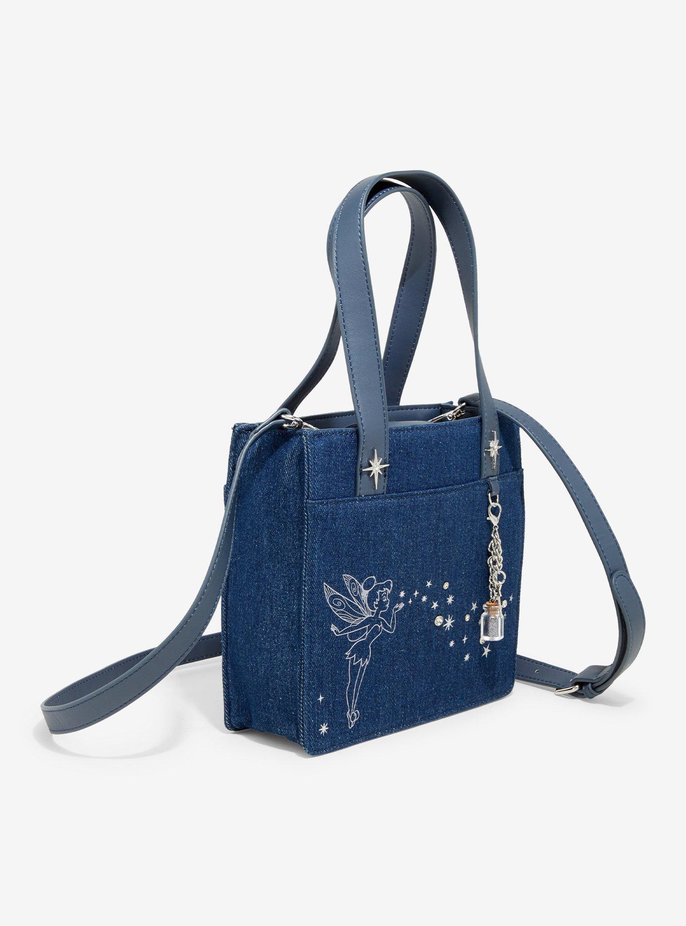 Disney Peter Pan Tinker Bell Denim Mini Crossbody Bag - BoxLunch Exclusive, , hi-res