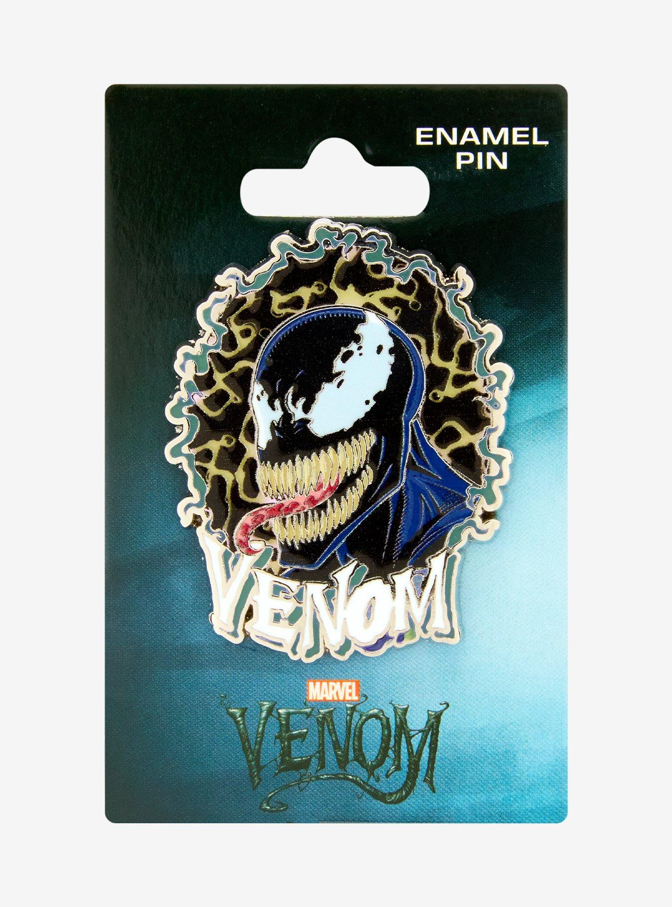 Marvel Venom Frame Portrait Glow-in-the-Dark Enamel Pin - BoxLunch Exclusive, , hi-res
