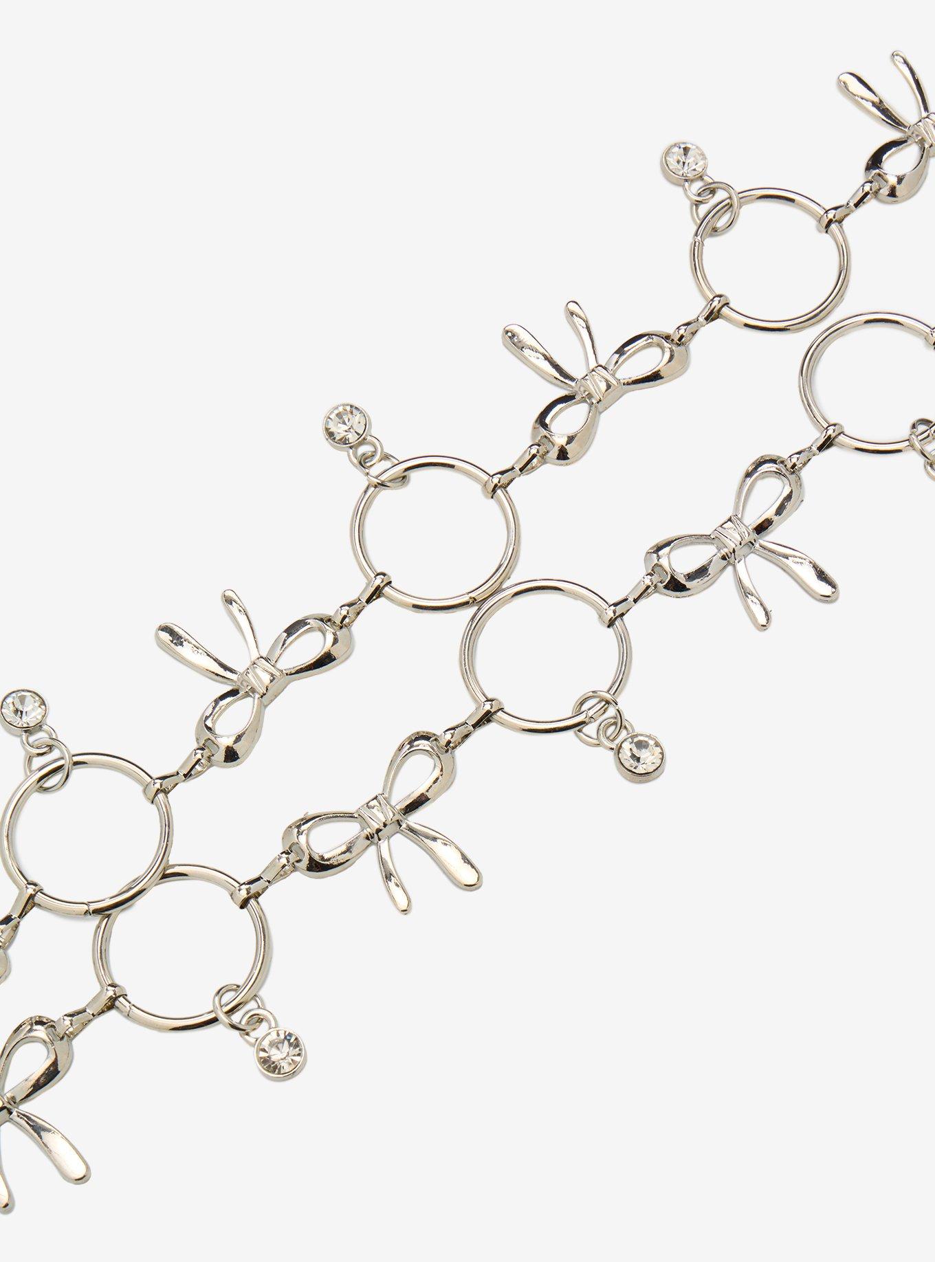 Silver Bow O-Ring Chain Belt, , hi-res