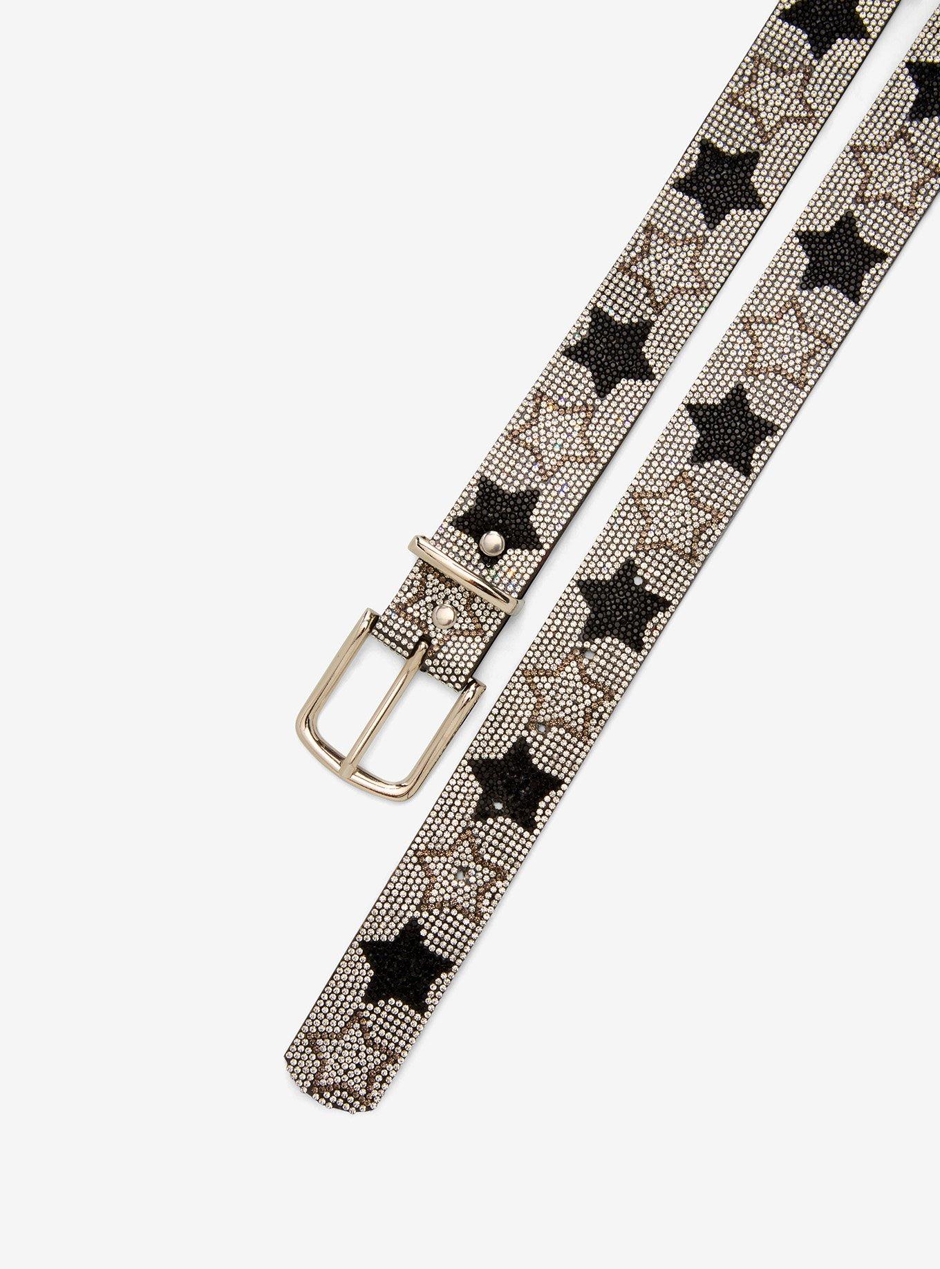 Black & Silver Bling Star Belt, , hi-res