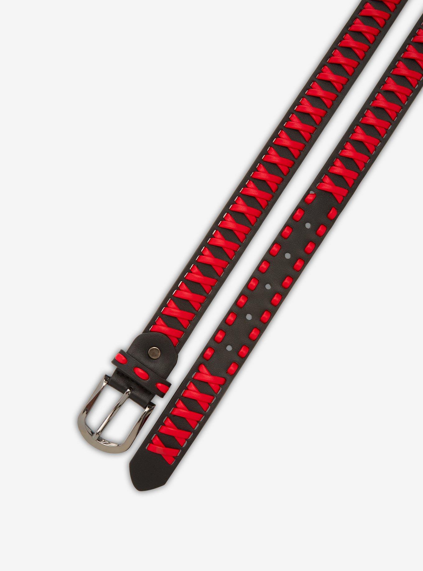 Black & Red Crisscross Belt, , hi-res