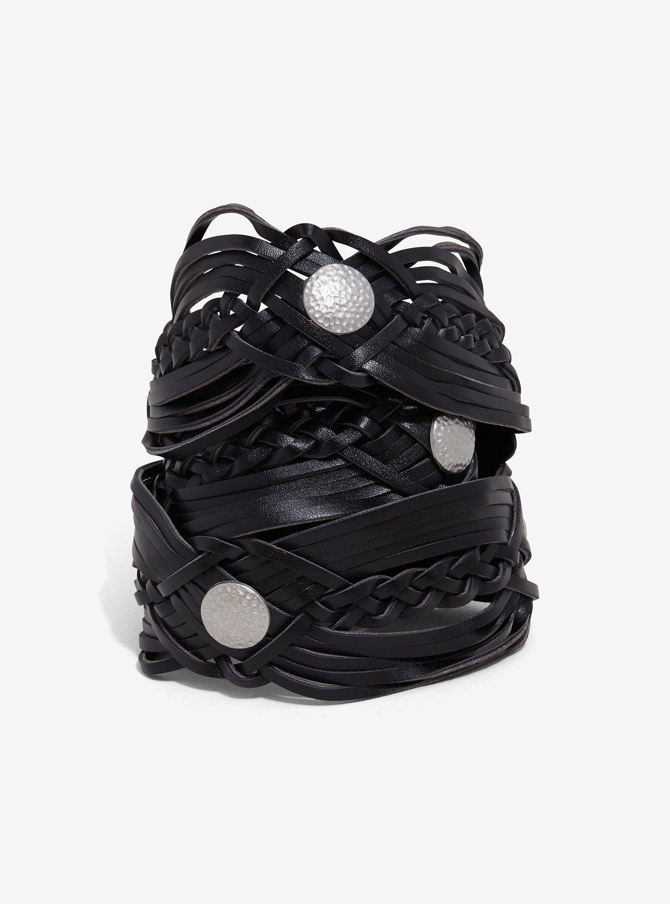 Black & Silver Braid Medallion Belt, MULTI, alternate