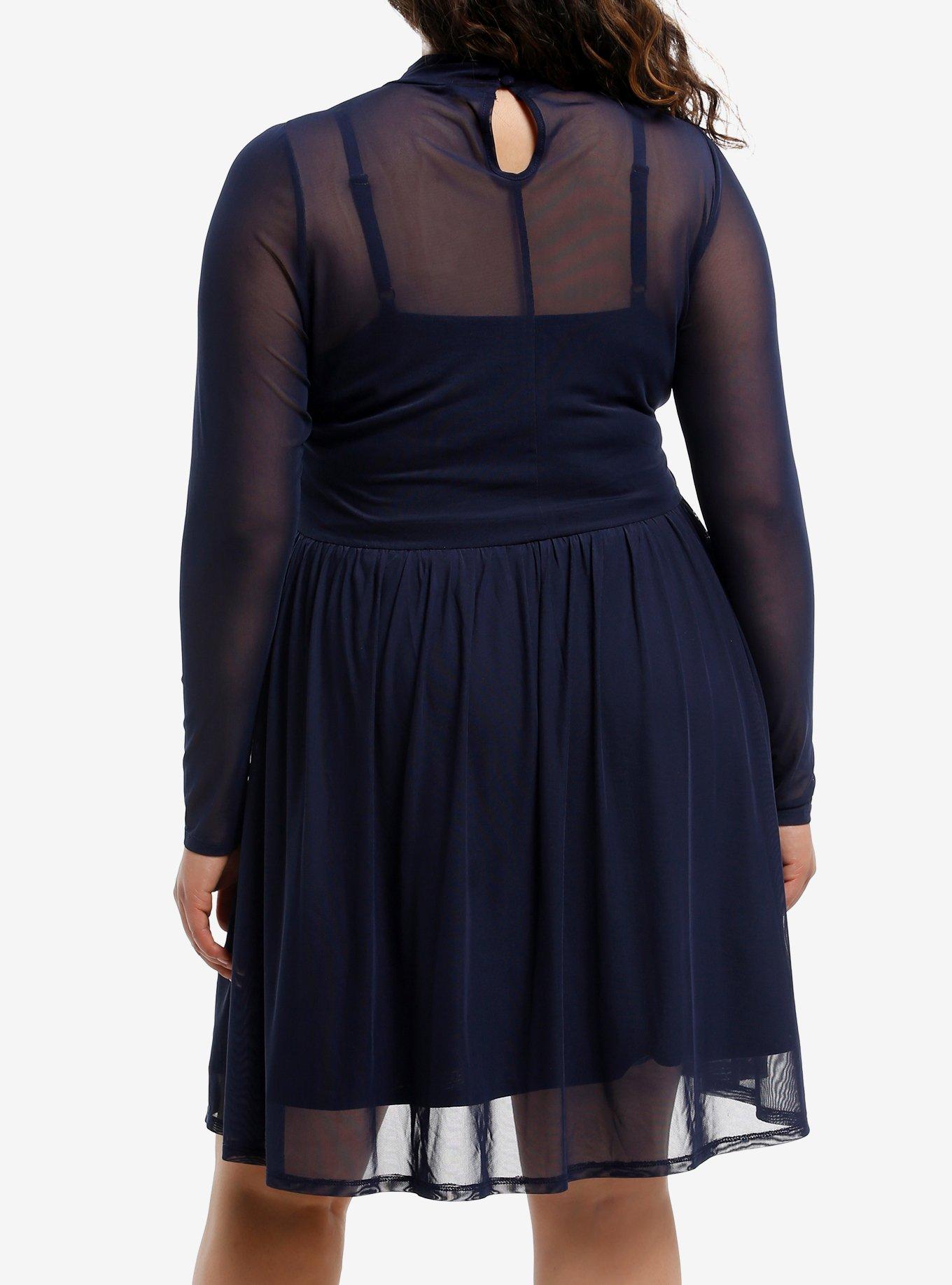 Her Universe Harry Potter Icons Mesh Long-Sleeve Dress Plus Size Her Universe Exclusive, , hi-res