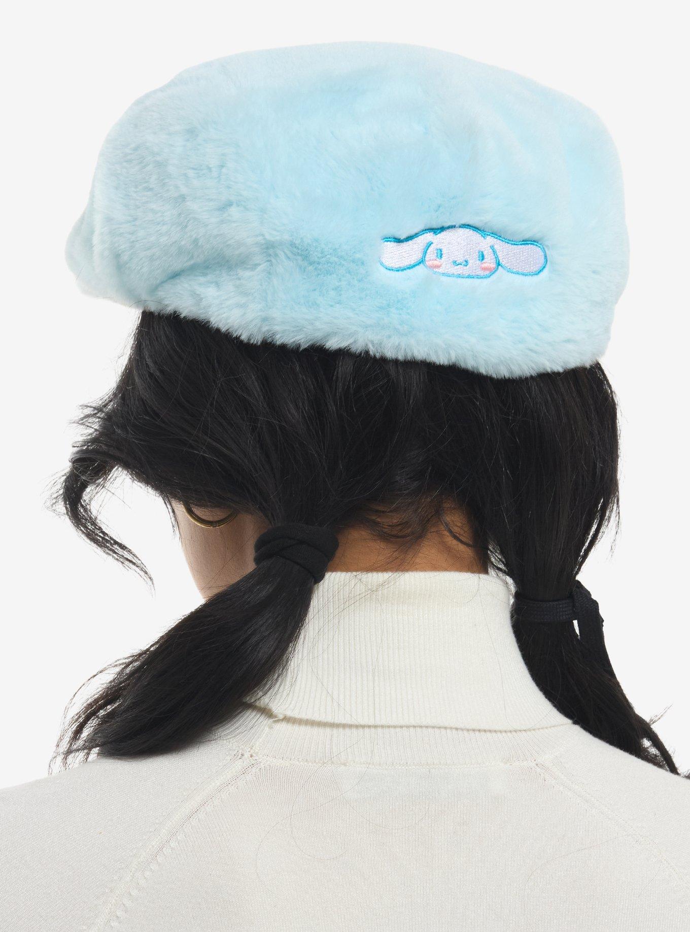 Cinnamoroll Light Blue Fuzzy Flat Cap, , hi-res
