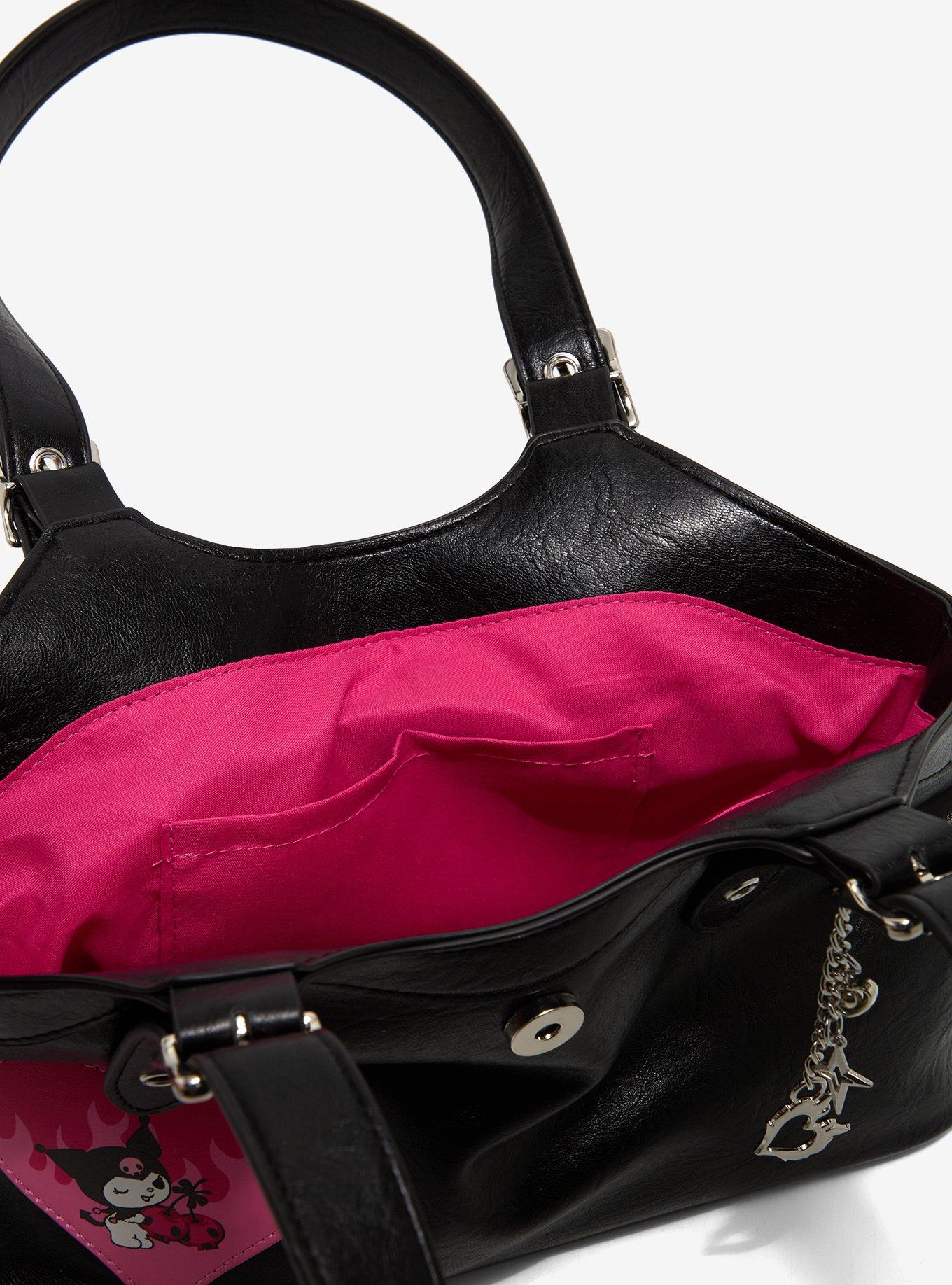 Kuromi Pink Flame Heart Shoulder Bag, , alternate