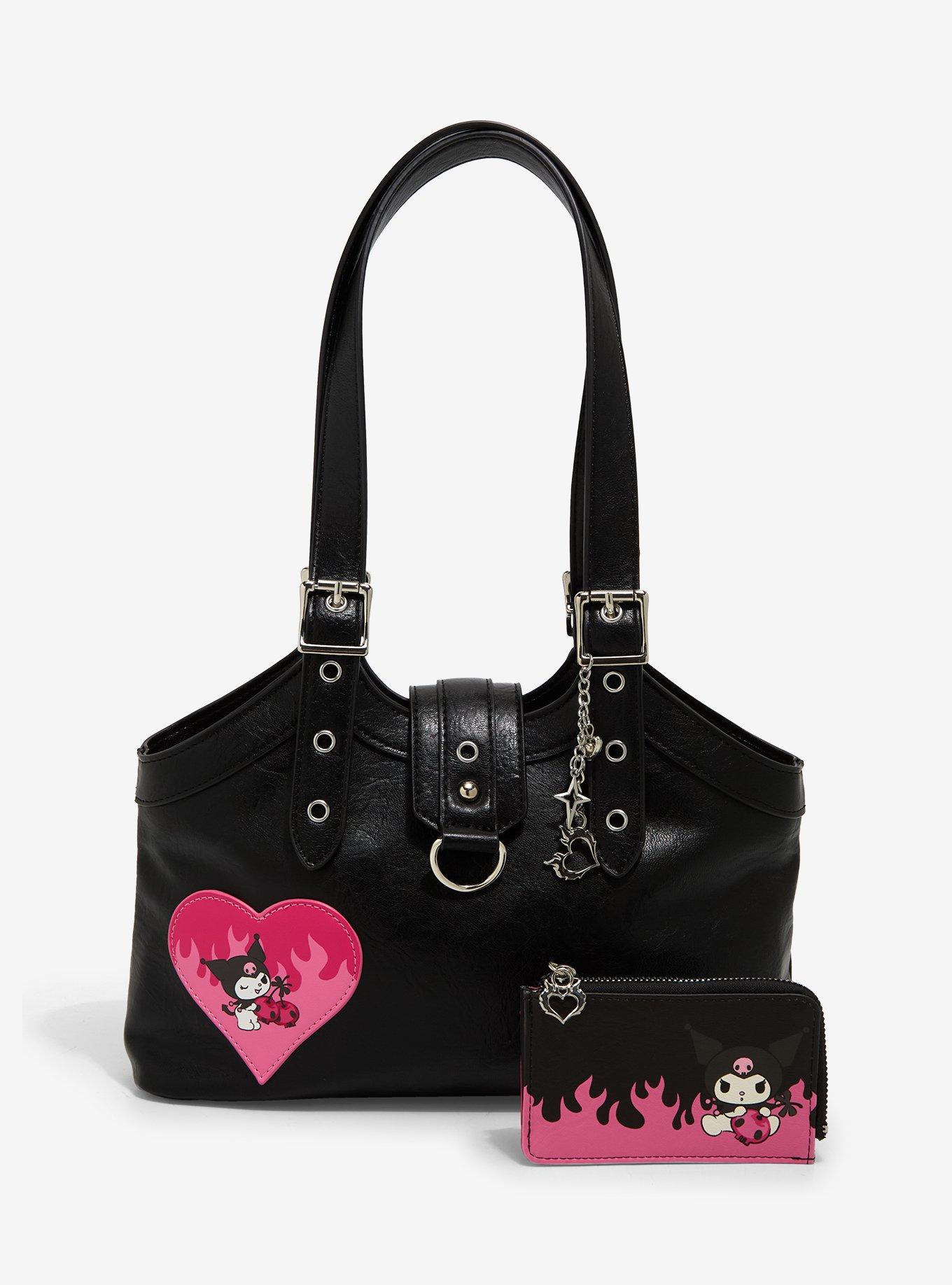 Kuromi Pink Flame Heart Shoulder Bag, , alternate