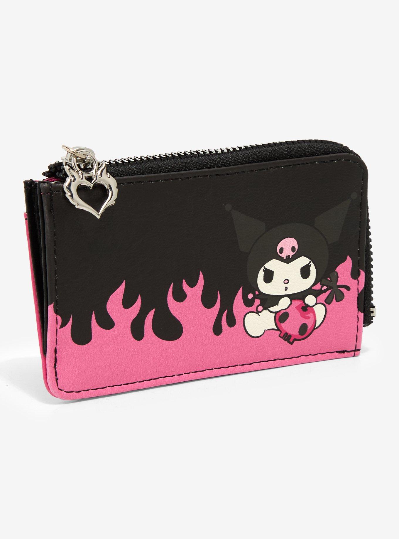 Kuromi Pink Flame Heart Mini Wallet, , hi-res