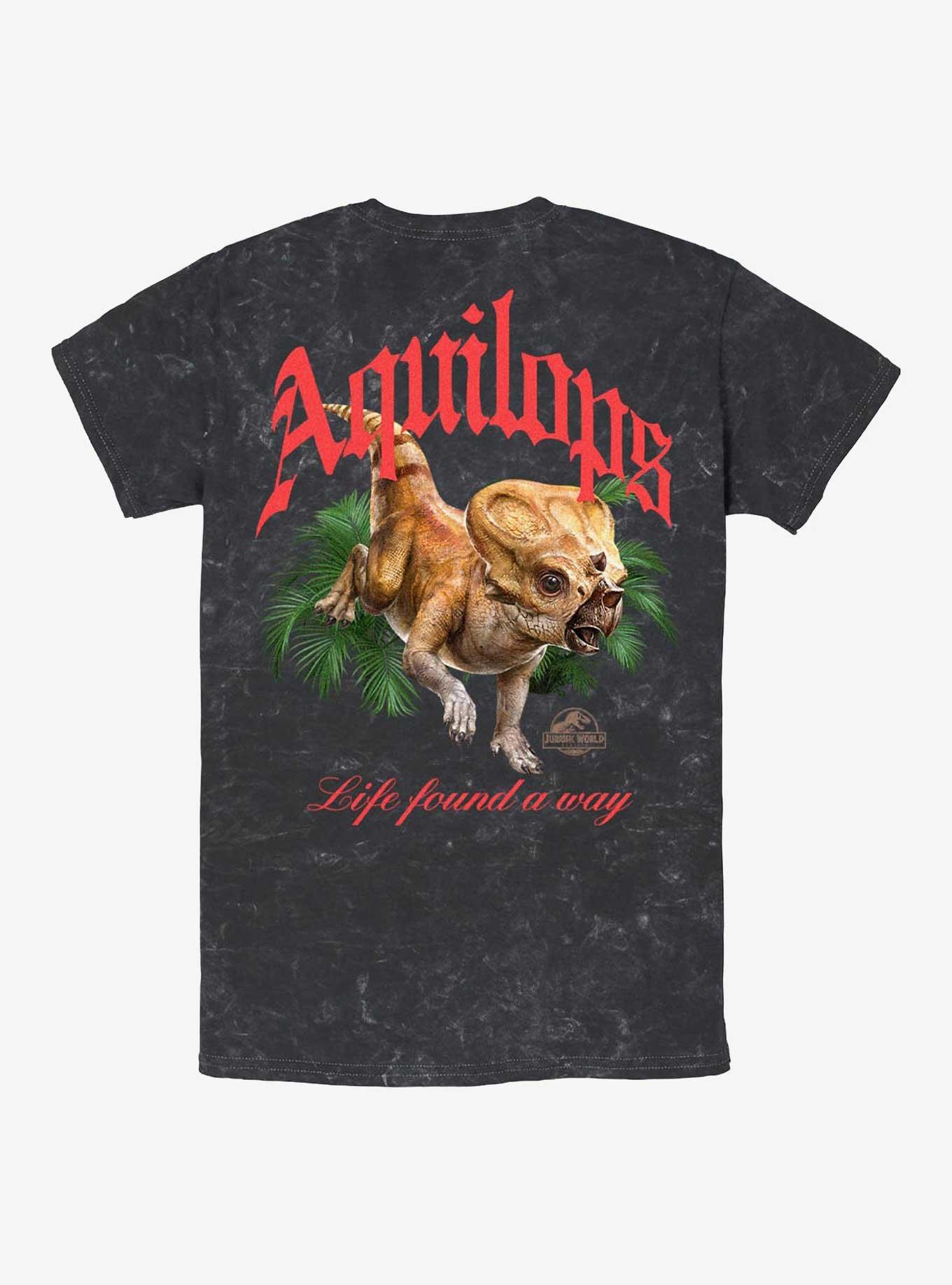 Jurassic Park Life Found A Way Aquilops Mineral Wash T-shirt Hot Topic Web Exclusive, BLACK, alternate