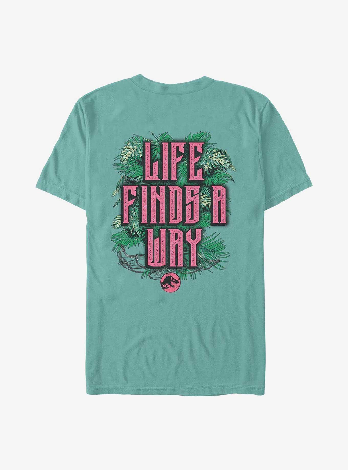 Jurassic Park Life Finds A Way Iconic Dinosaurs Garment Dye T-shirt Hot Topic Exclusive, SEAFOAM, alternate