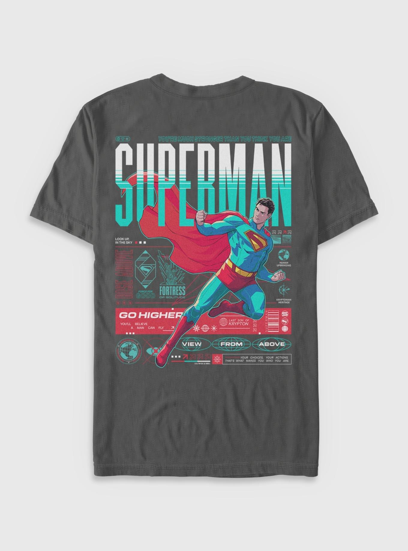 DC Comics Superman Go Higher Rise Above Garment Dye T-shirt Hot Topic Exclusive, , hi-res