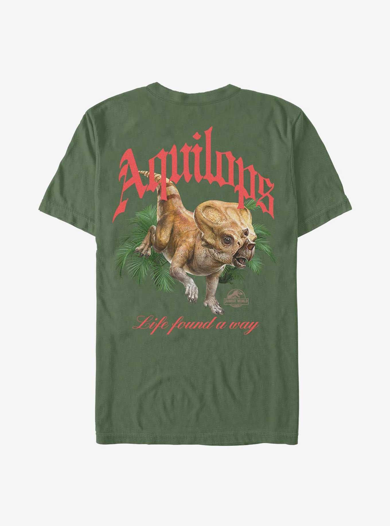 Jurassic Park Life Found A Way Aquilops Garment Dye T-shirt Hot Topic Web Exclusive, MOSS, alternate