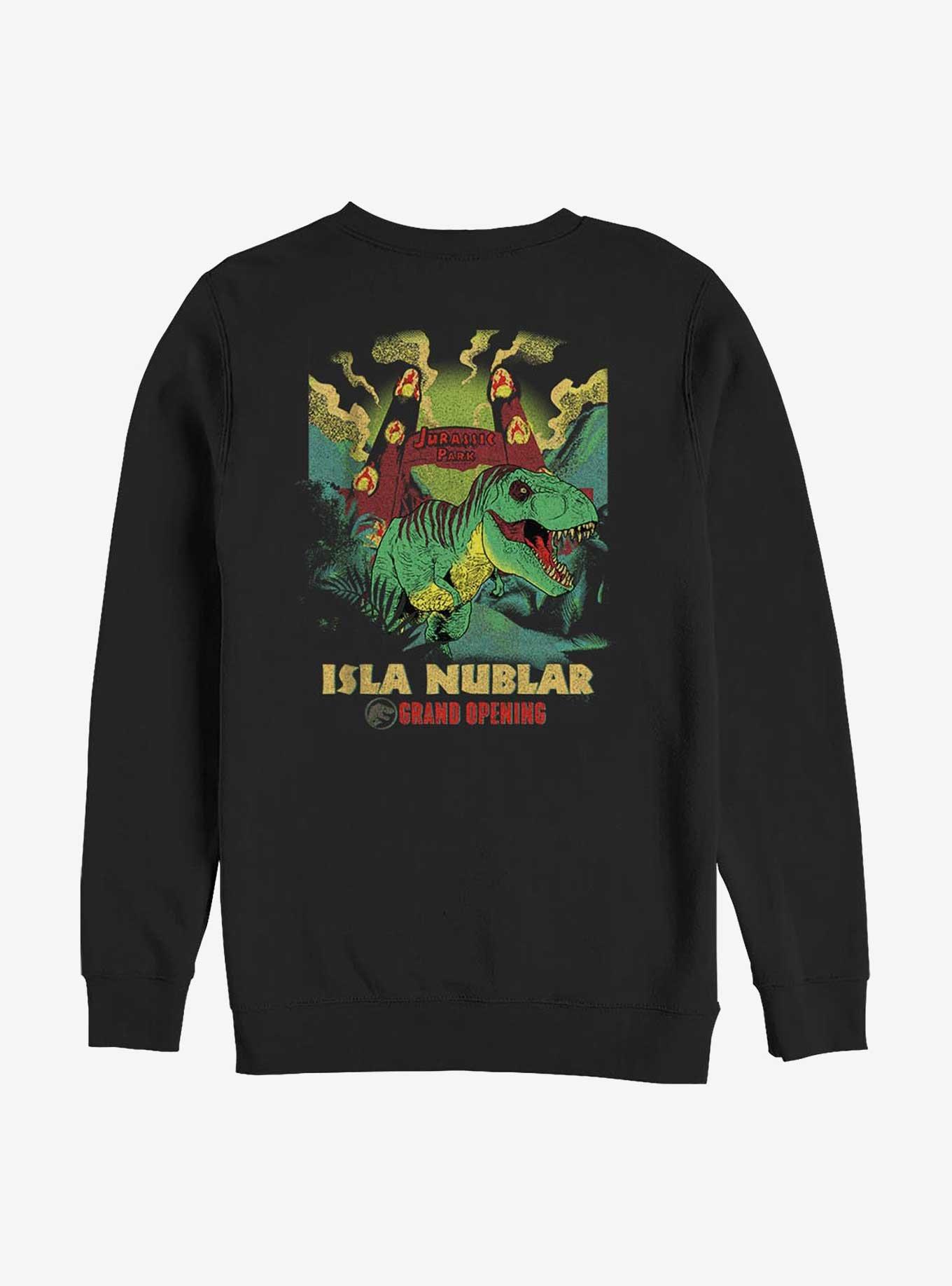 Jurassic Park Isla Nublar Grand Opening Sweatshirt Hot Topic Web Exclusive, BLACK, alternate