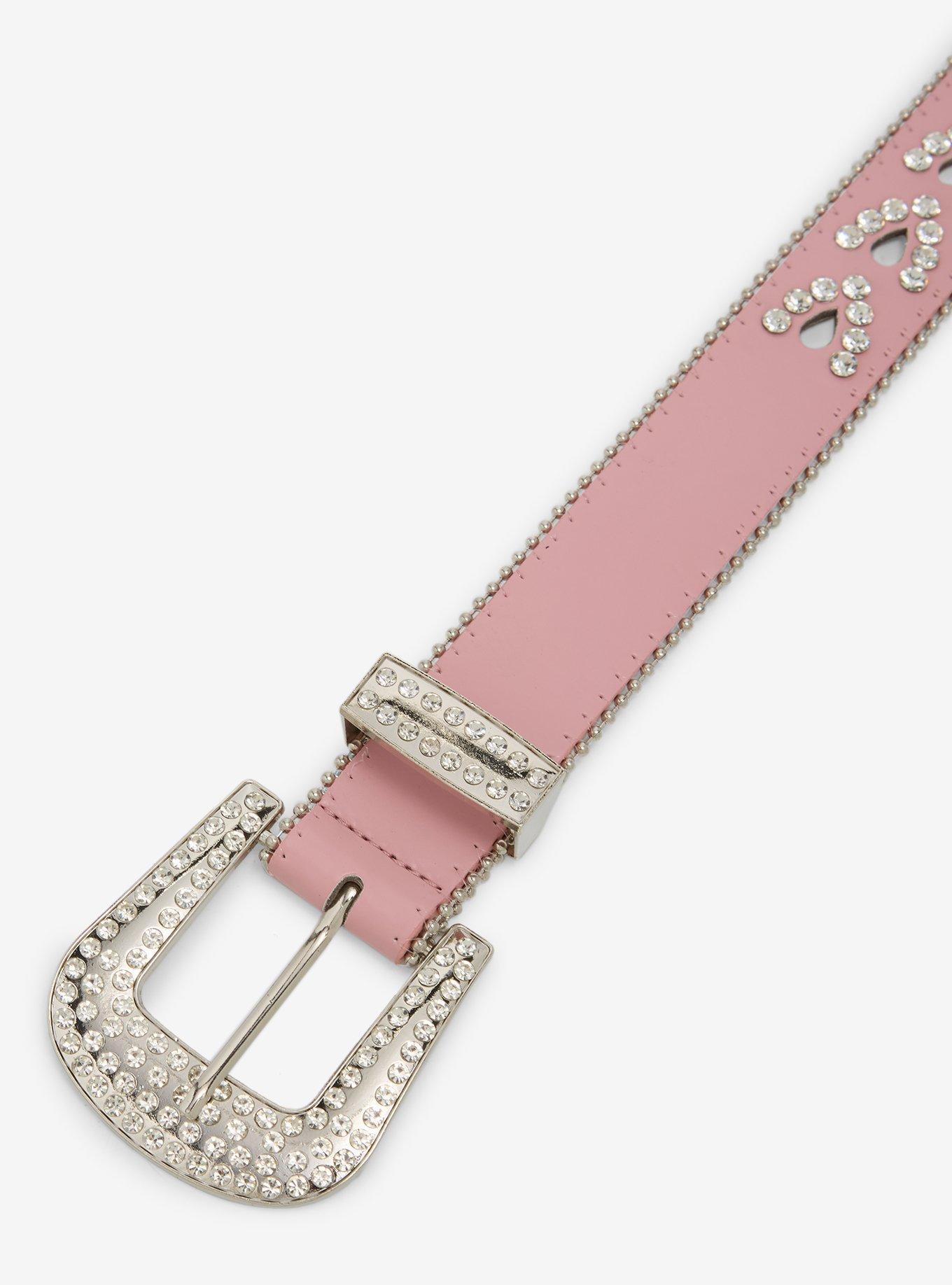 Pastel Pink & Rhinestone Bling Western Belt, , hi-res