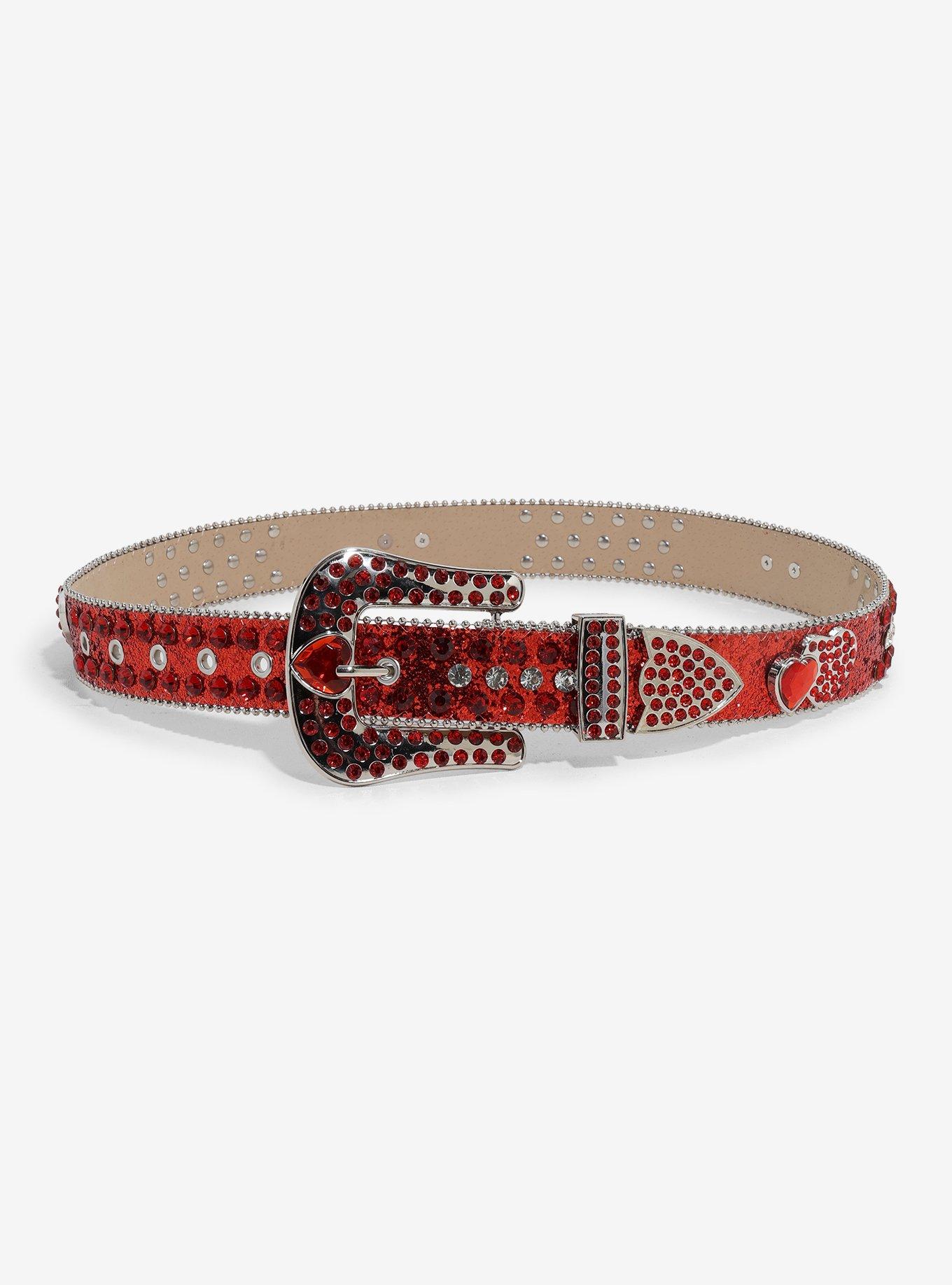 Red Heart Glitter Bling Belt, , hi-res