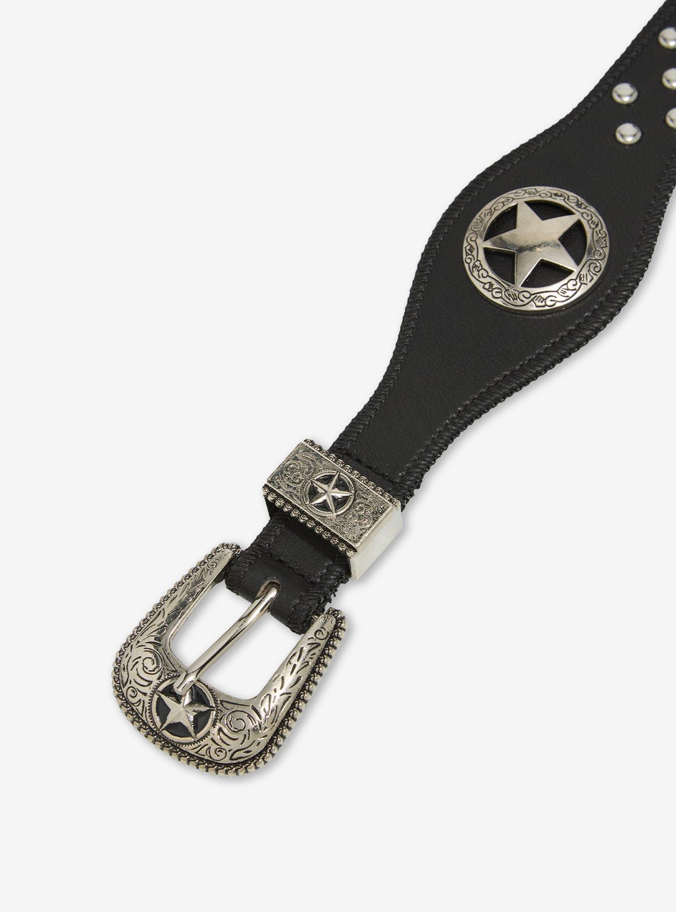 Black & Silver Western Star Stud Belt, , hi-res