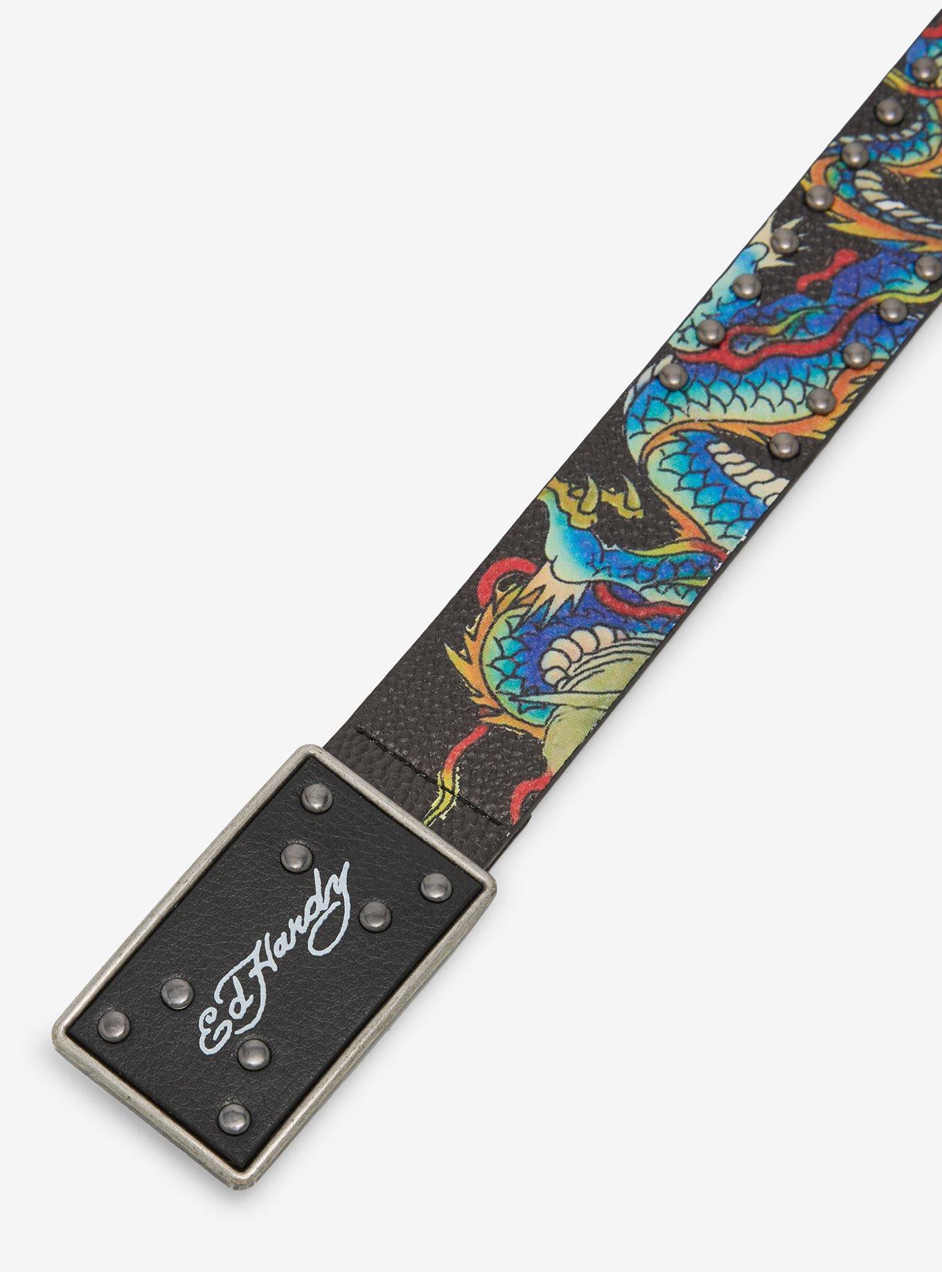 Ed Hardy Dragon Stud Belt, , hi-res