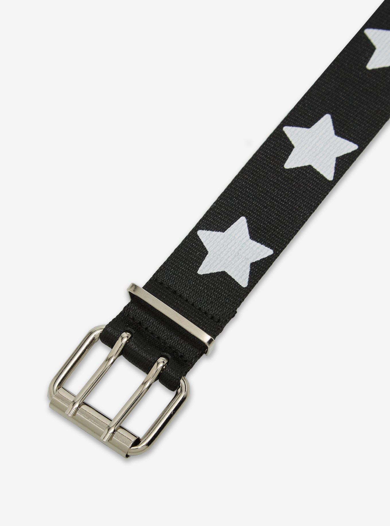 Black & White Star Canvas Belt, , hi-res