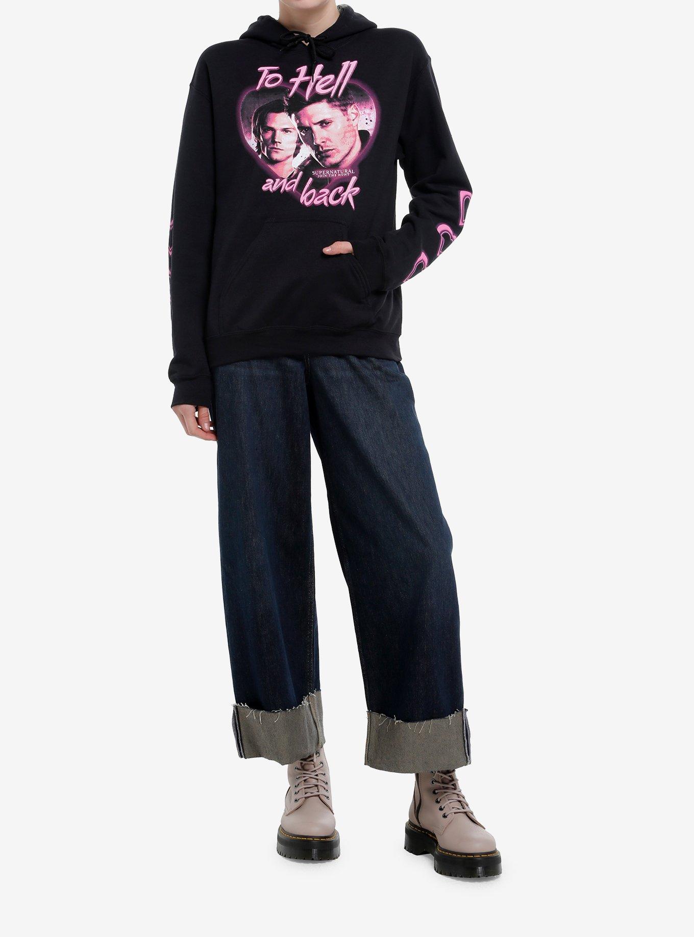 Supernatural To Hell And Back Heart Portrait Girls Hoodie, , hi-res