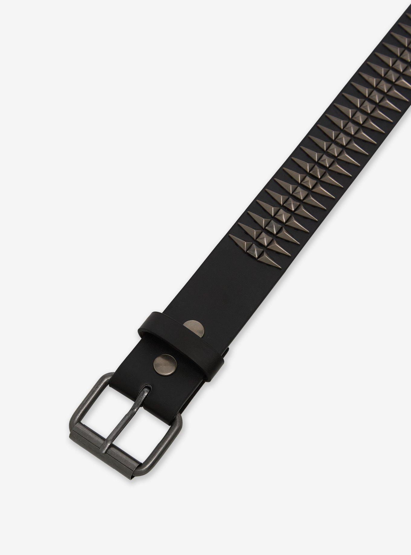 Black & Silver Triangle Stud Belt, , hi-res