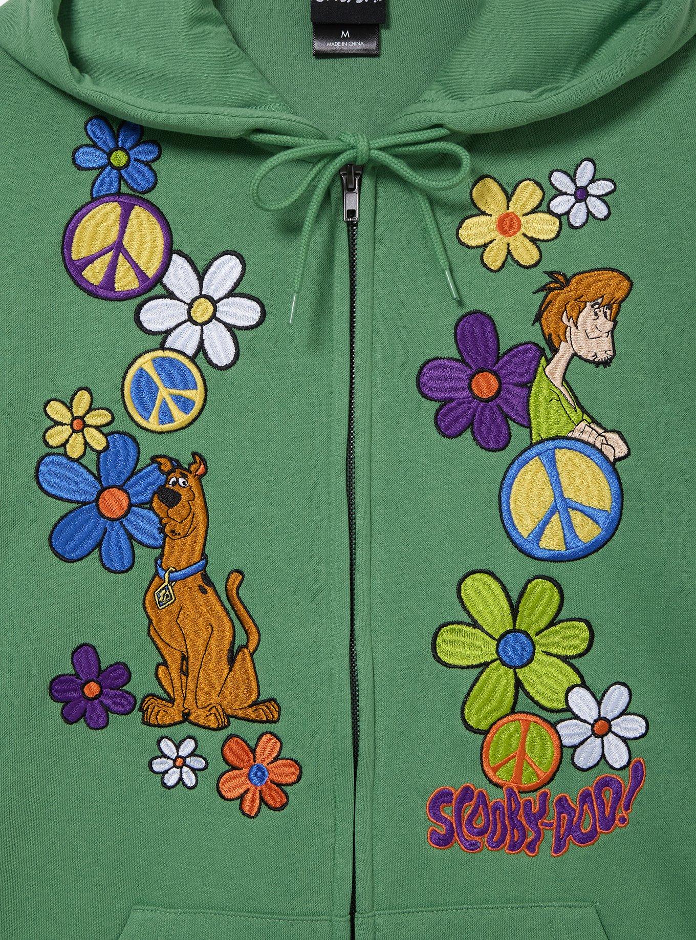 Scooby-Doo! Floral Embroidered Zippered Hoodie - BoxLunch Exclusive