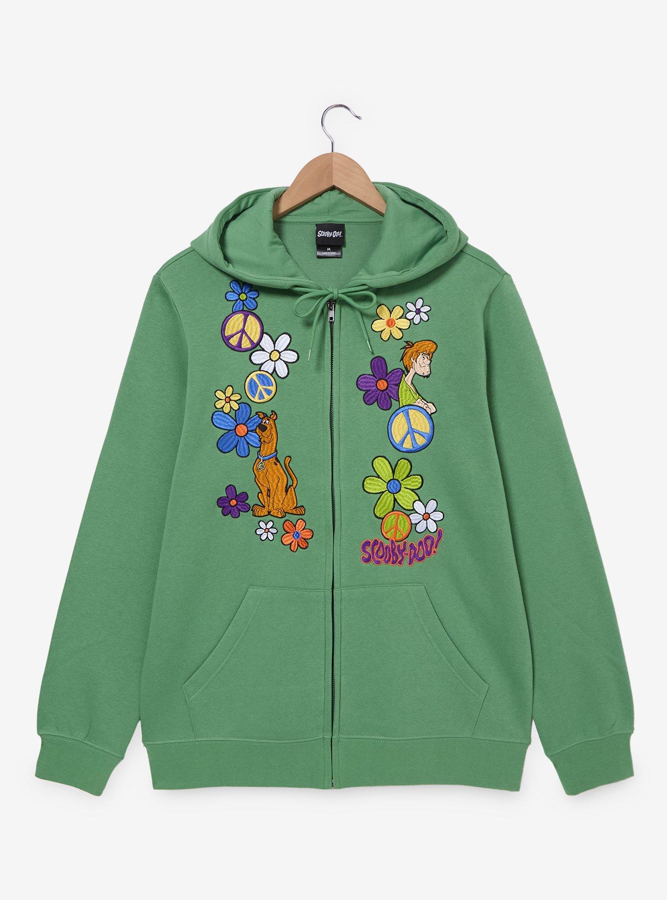 Scooby-Doo! Floral Embroidered Zippered Hoodie - BoxLunch Exclusive, , hi-res
