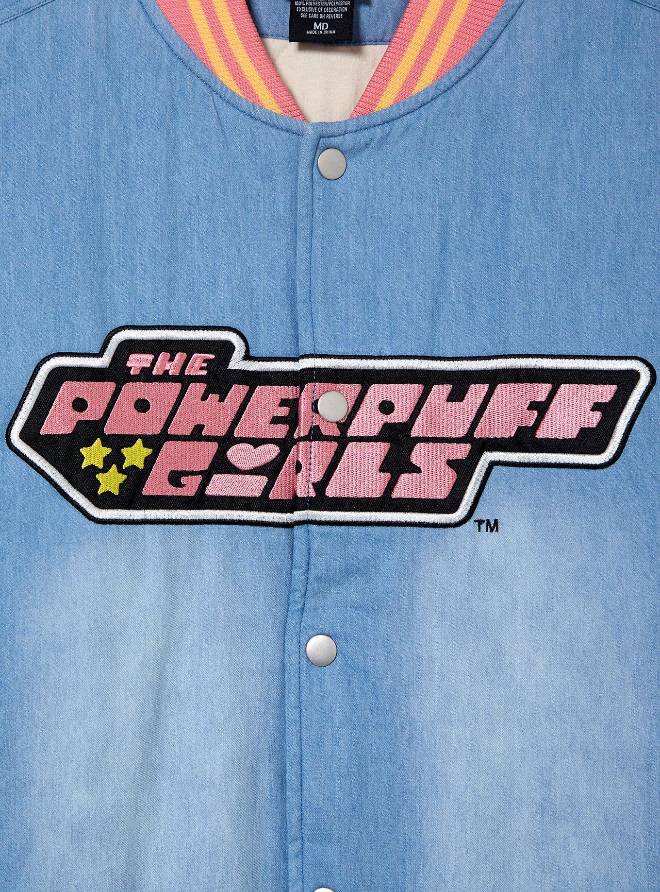 The Powerpuff Girls Denim Bomber Jacket &mdash; BoxLunch Exclusive, DENIM, alternate