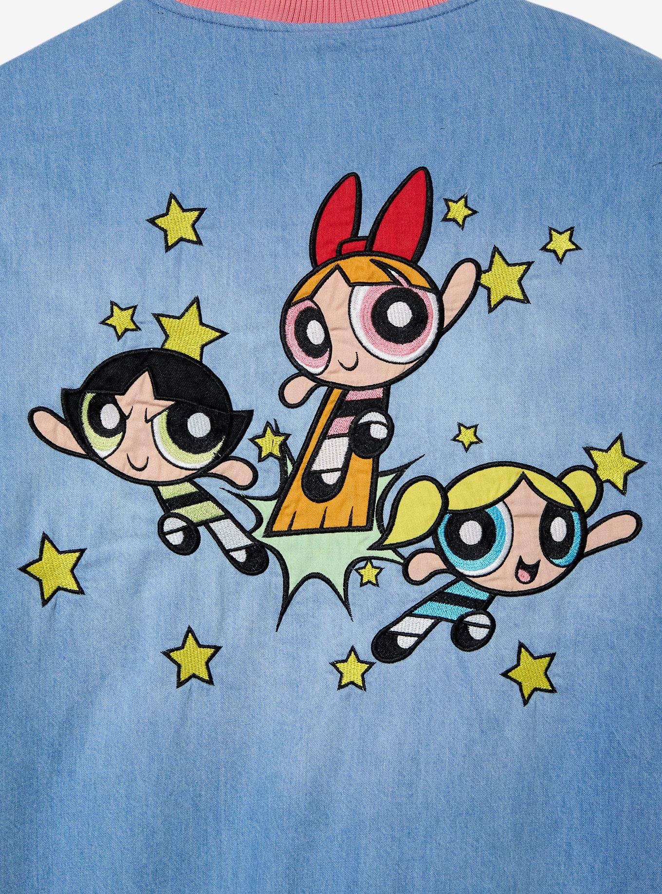The Powerpuff Girls Denim Bomber Jacket &mdash; BoxLunch Exclusive, DENIM, alternate