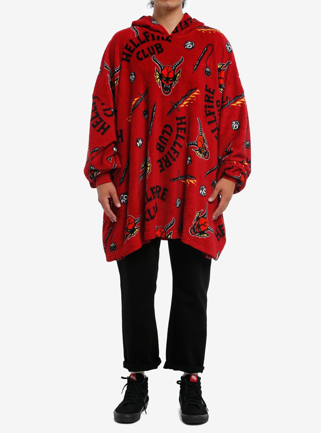 Stranger Things Hellfire Club Plush Oversized Hoodie, , hi-res