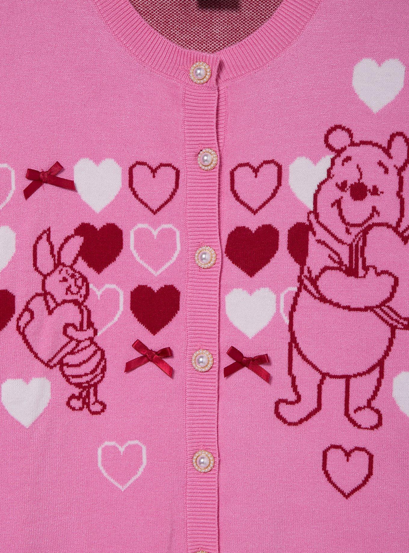 Disney Winnie the Pooh Piglet & Bear Hearts Women's Cardigan - BoxLunch Exclusive