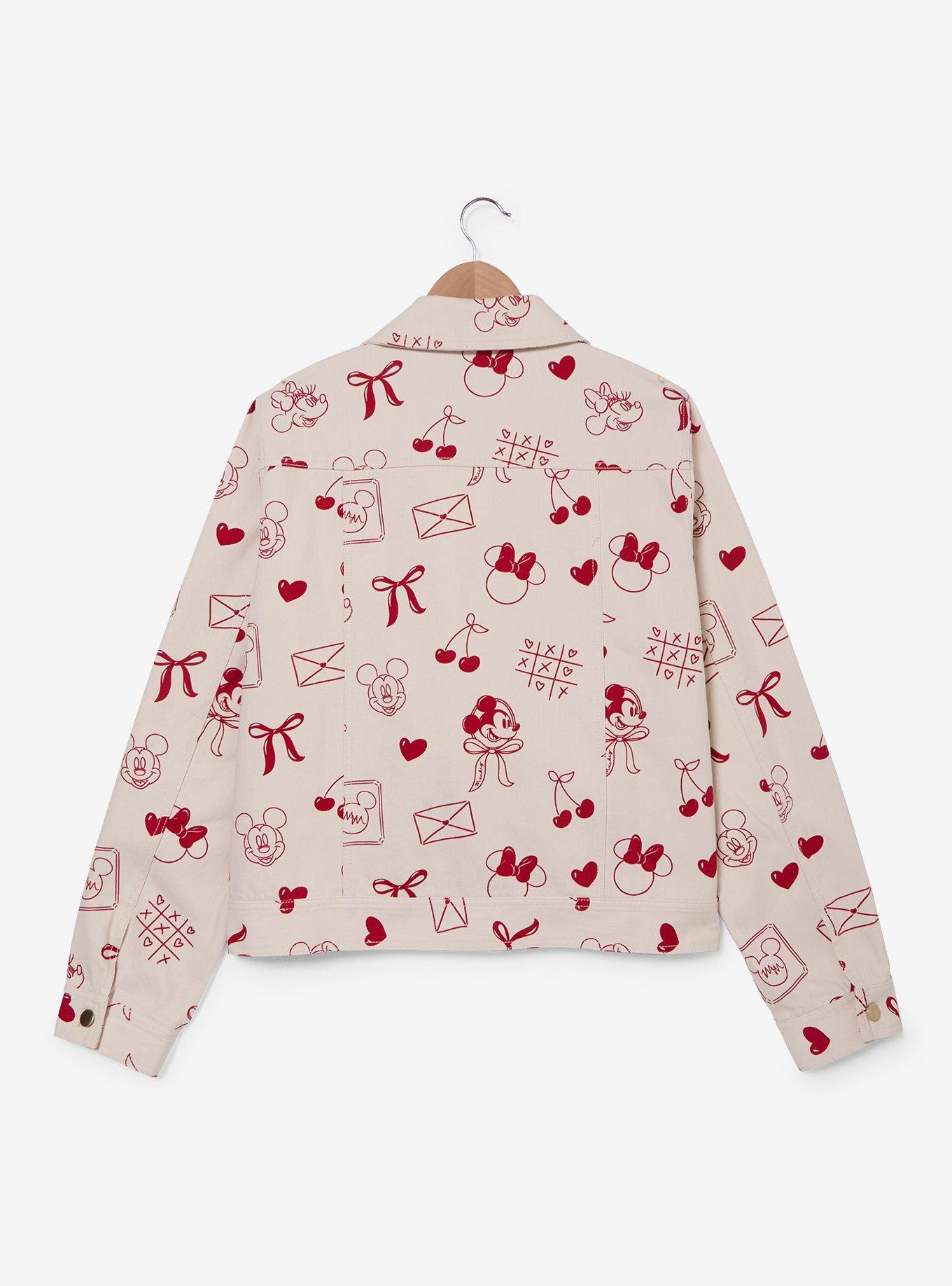 Disney Mickey & Minnie Valentine's Day Icons Women's Plus Denim Jacket - BoxLunch Exclusive