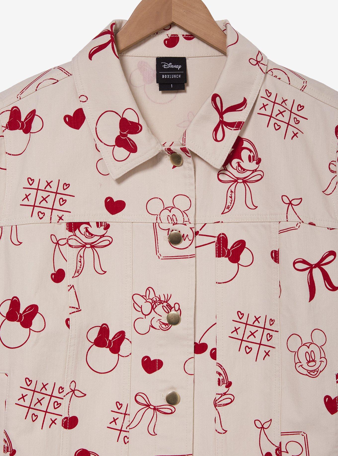 Disney Mickey & Minnie Valentine's Day Icons Women's Plus Denim Jacket - BoxLunch Exclusive
