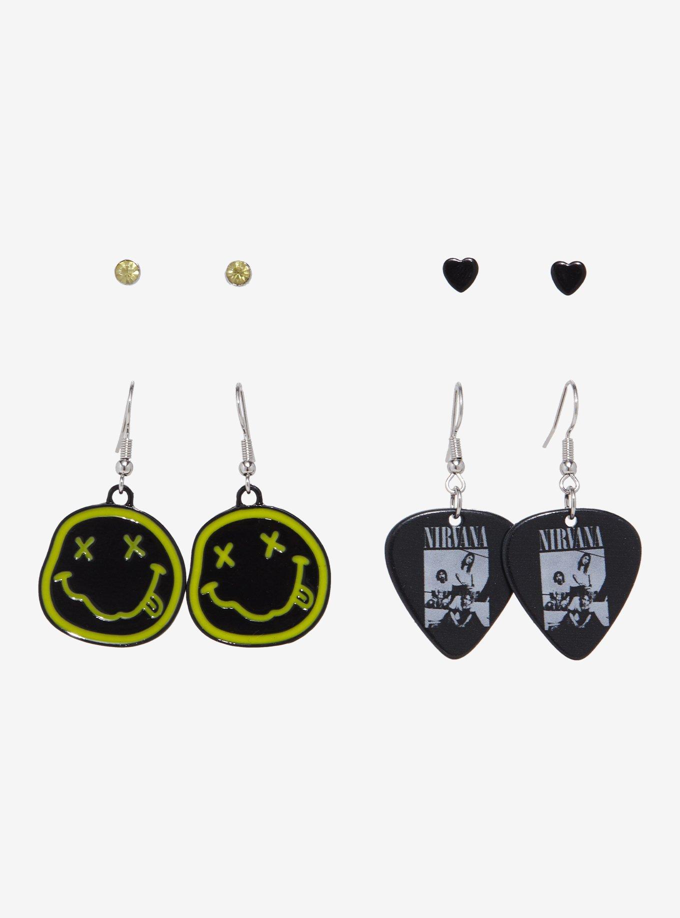 Nirvana Logo & Guitar Pick Earring Set, , hi-res