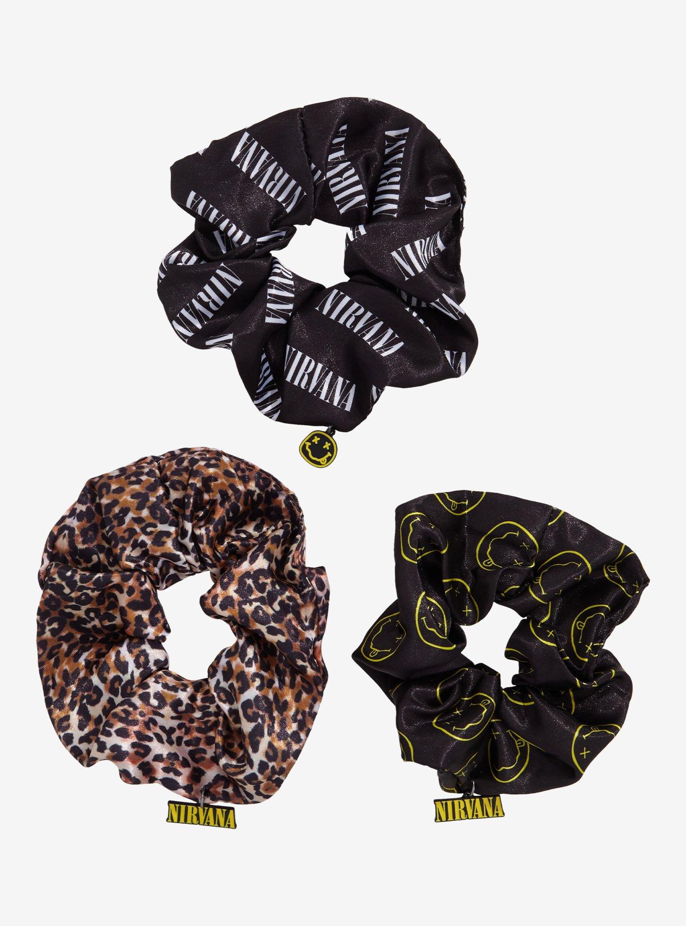 Nirvana Band Charm Print Hair Scrunchie Set, , hi-res