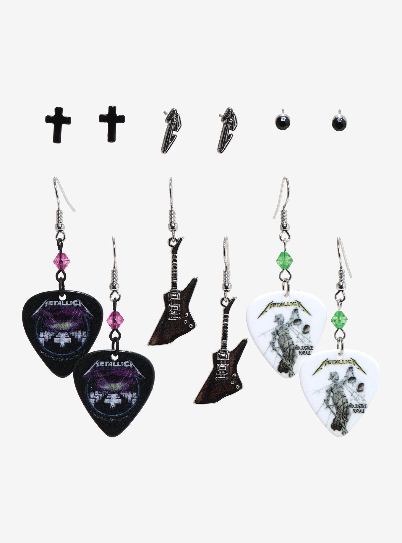 Metallica Album Guitar Pick Earring Set, , hi-res
