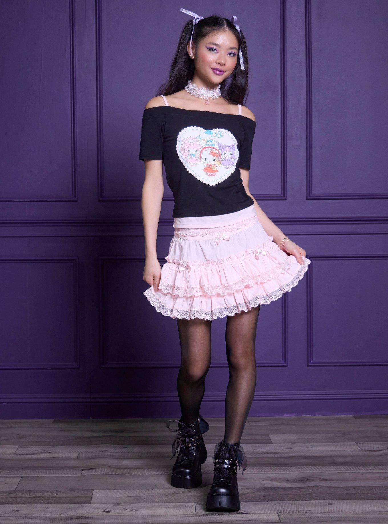 Hello Kitty And Friends Lolita Girls Cold-Shoulder Top, , hi-res