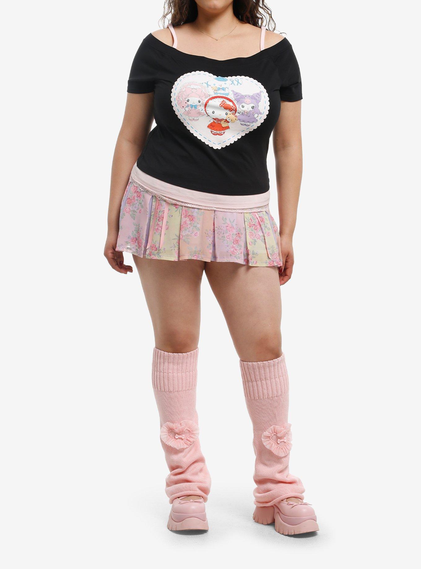 Hello Kitty And Friends Lolita Girls Cold-Shoulder Top Plus Size, , hi-res