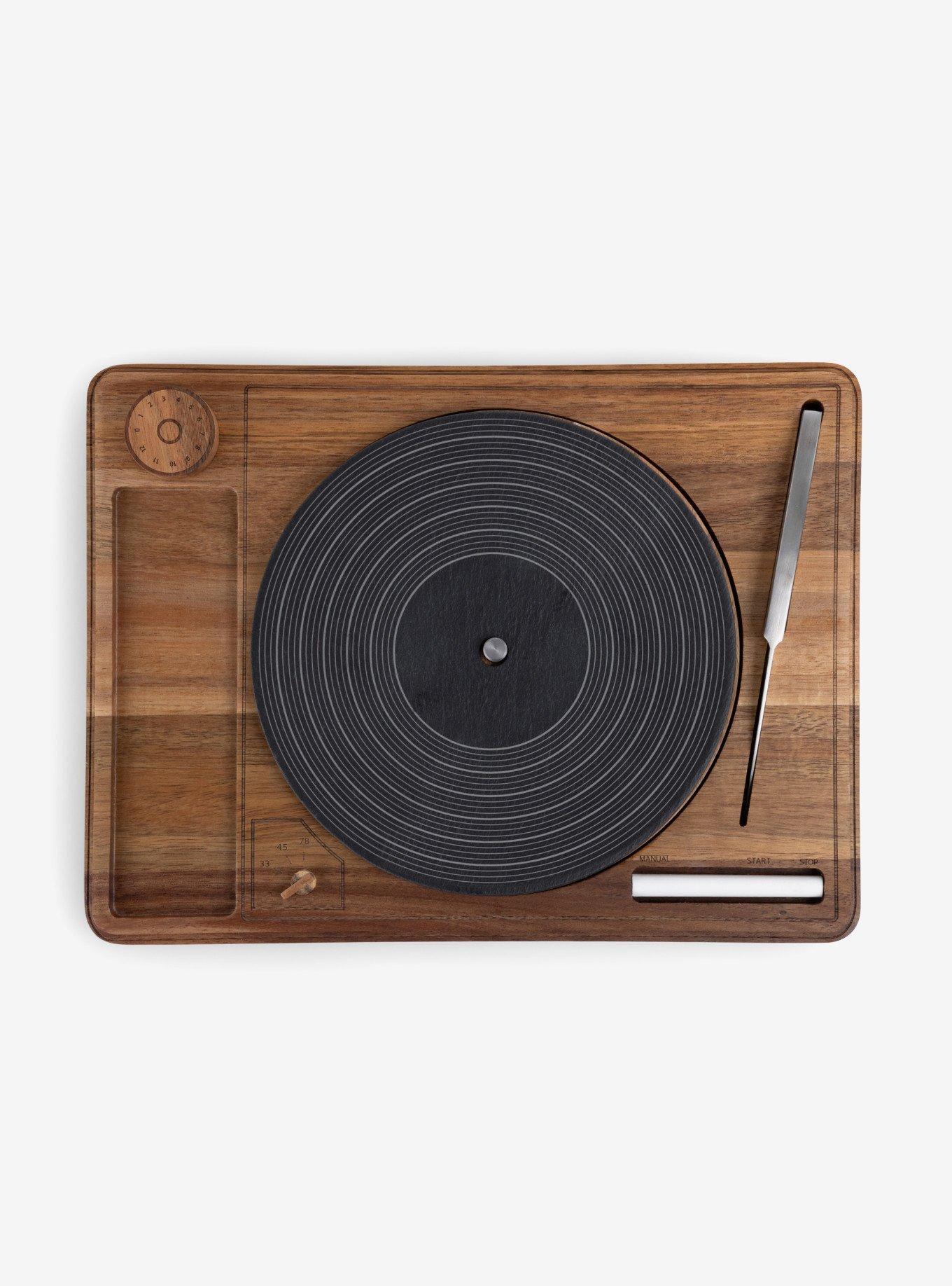 Turntable Acacia and Slate Cheese Board With Knife, , alternate