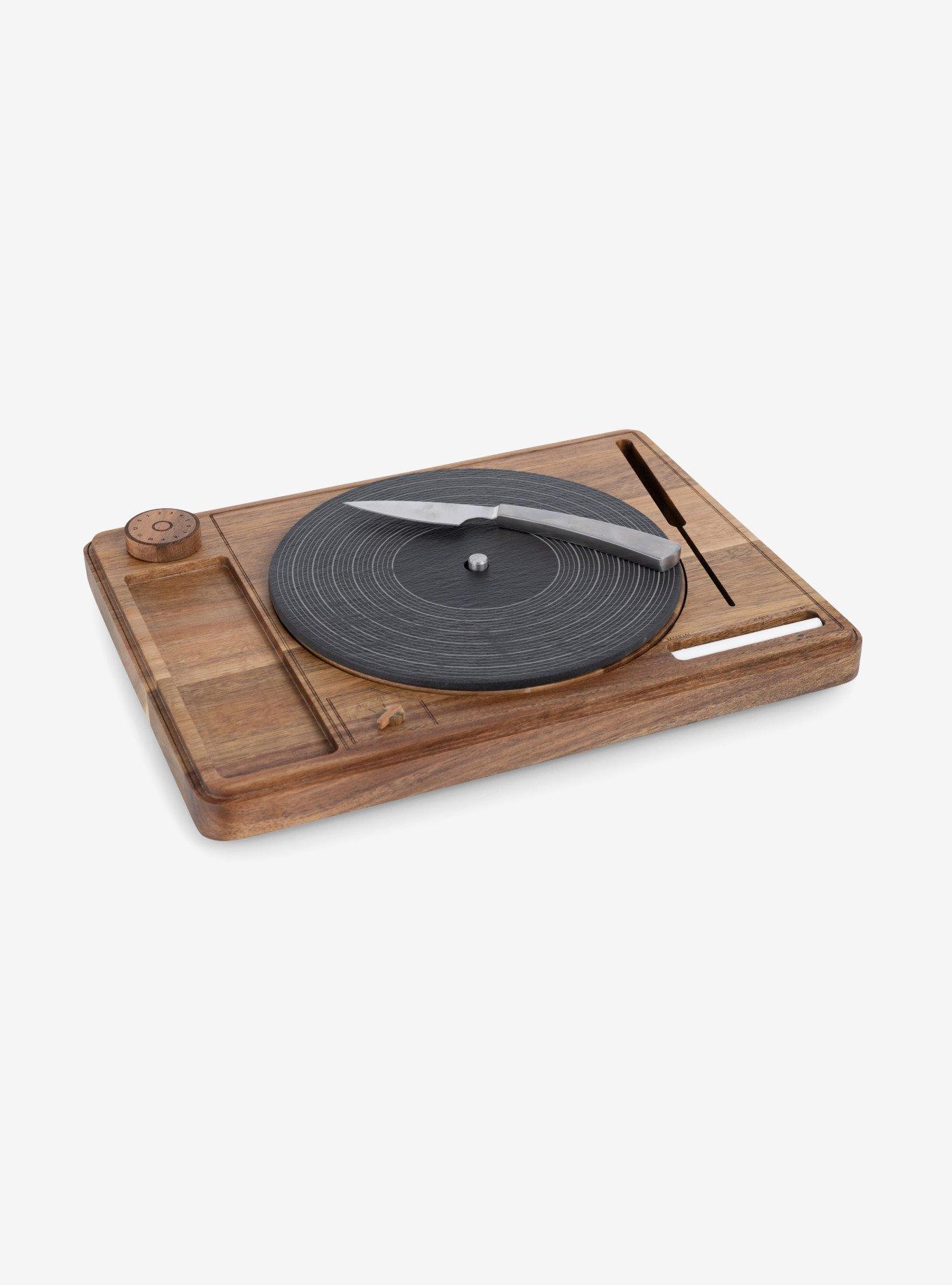 Turntable Acacia and Slate Cheese Board With Knife, , alternate